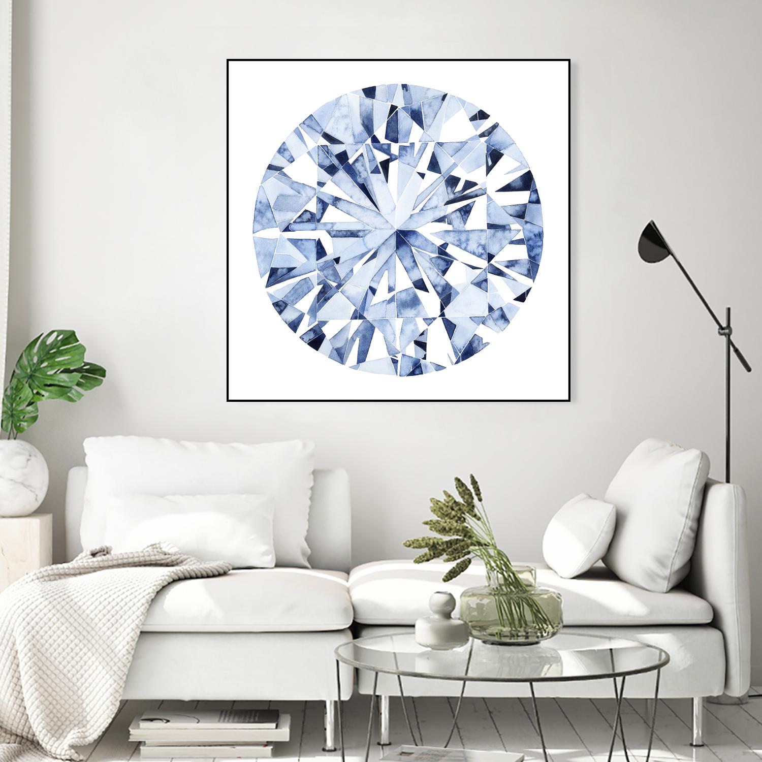Diamond Drops I by Grace Popp on GIANT ART - blue abstract