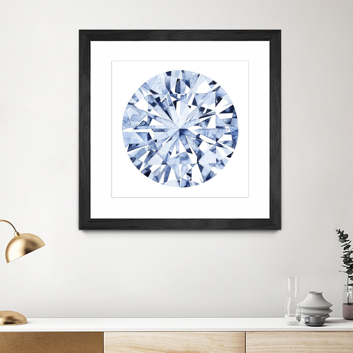 Diamond Drops I by Grace Popp on GIANT ART - blue abstract