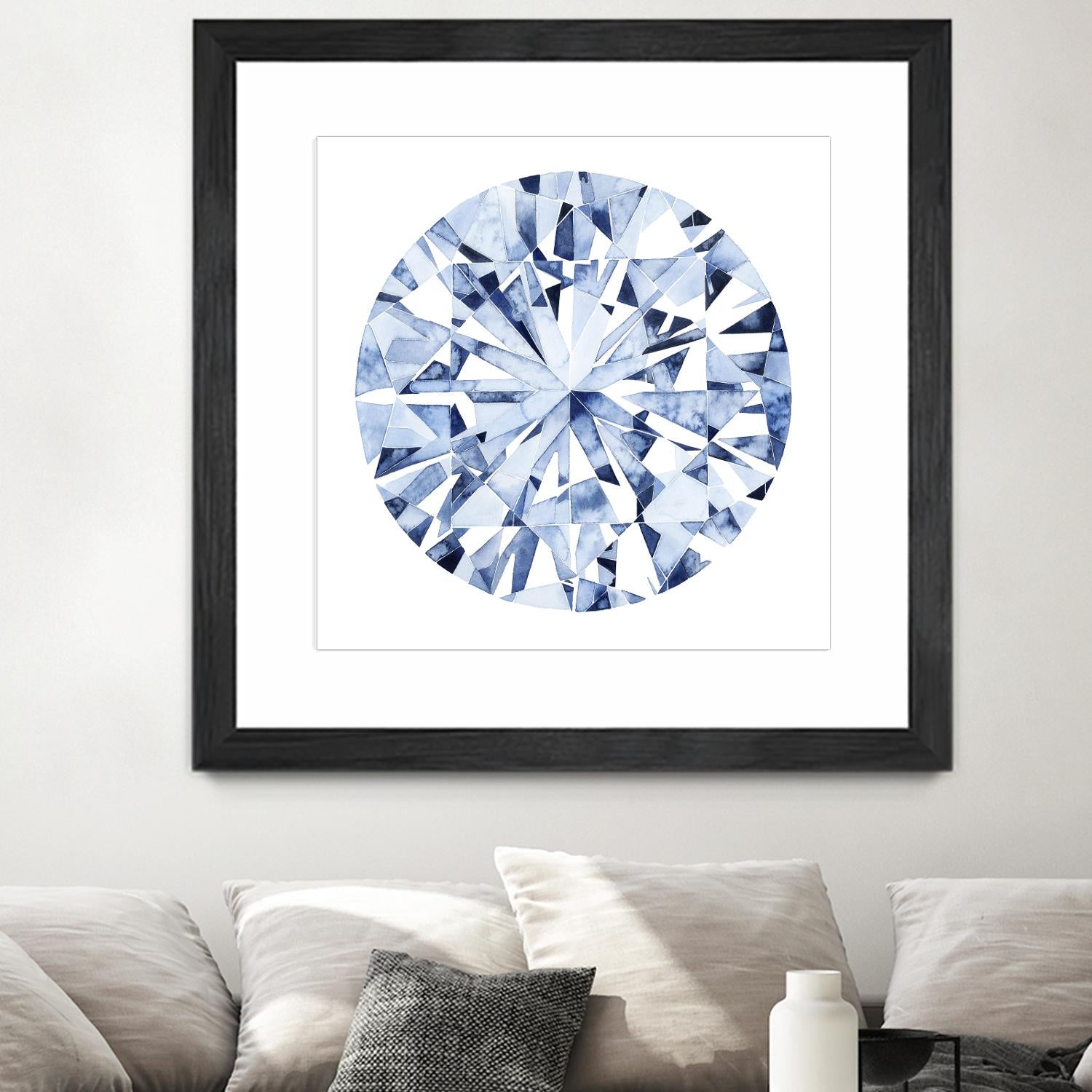 Diamond Drops I by Grace Popp on GIANT ART - blue abstract