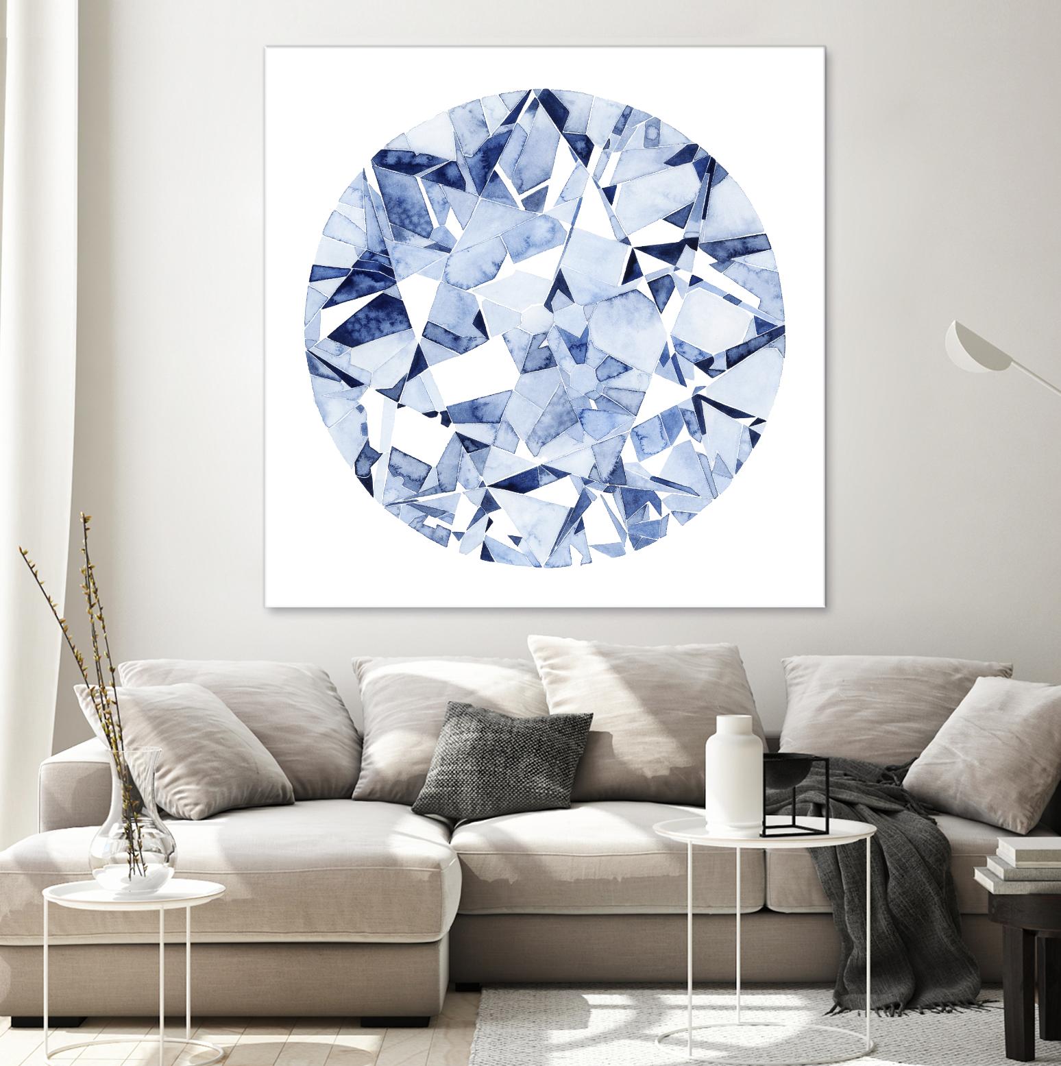 Diamond Drops II by Grace Popp on GIANT ART - blue abstract
