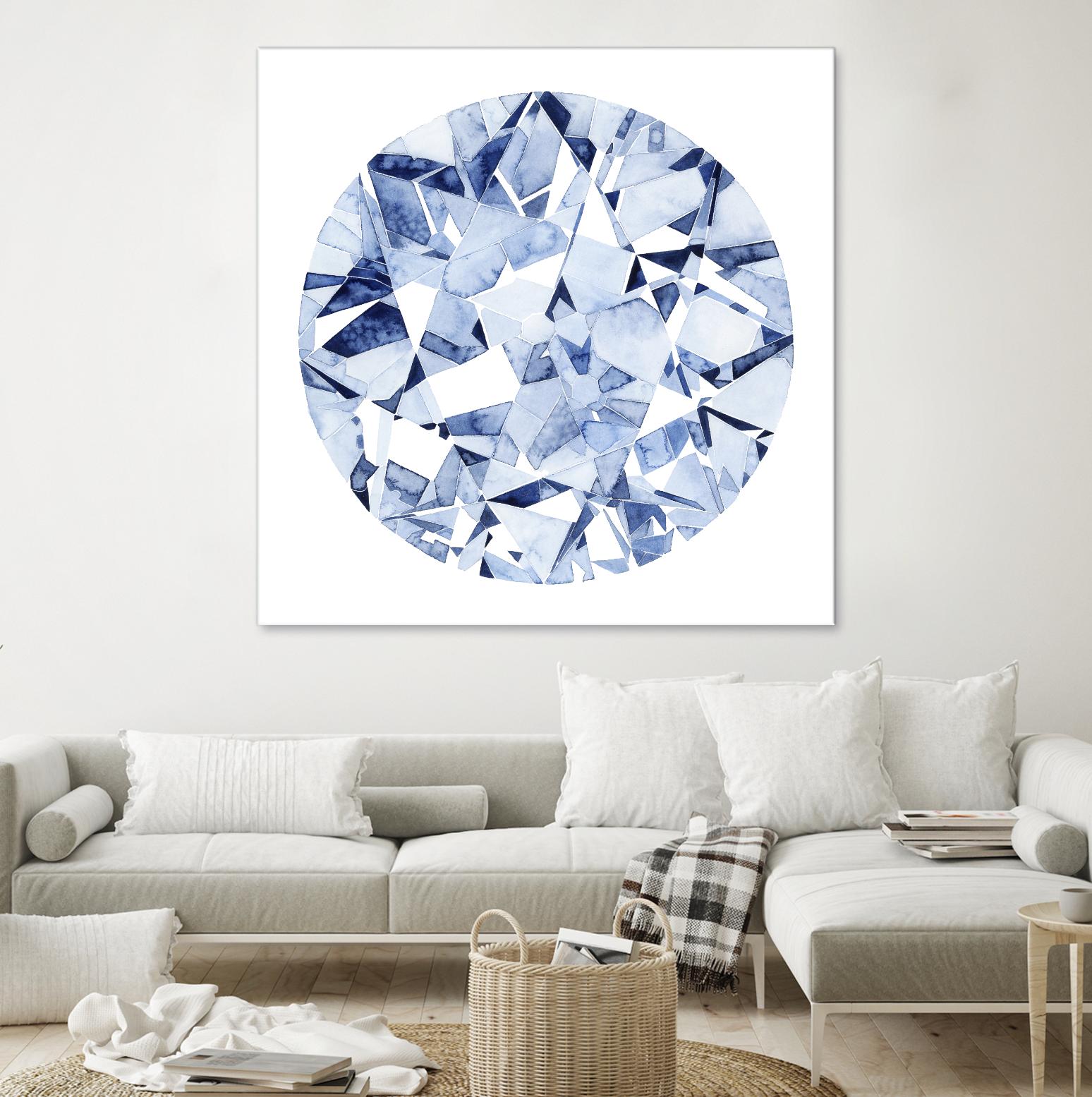 Diamond Drops II by Grace Popp on GIANT ART - blue abstract