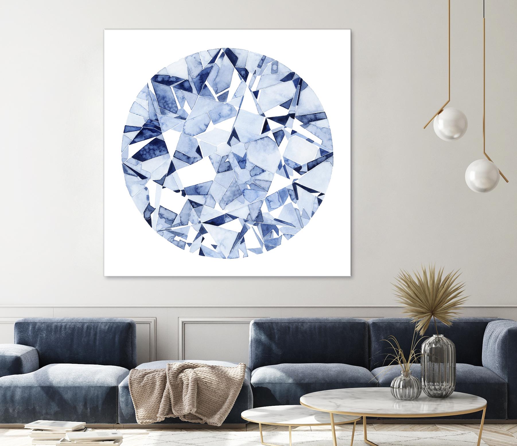 Diamond Drops II by Grace Popp on GIANT ART - blue abstract