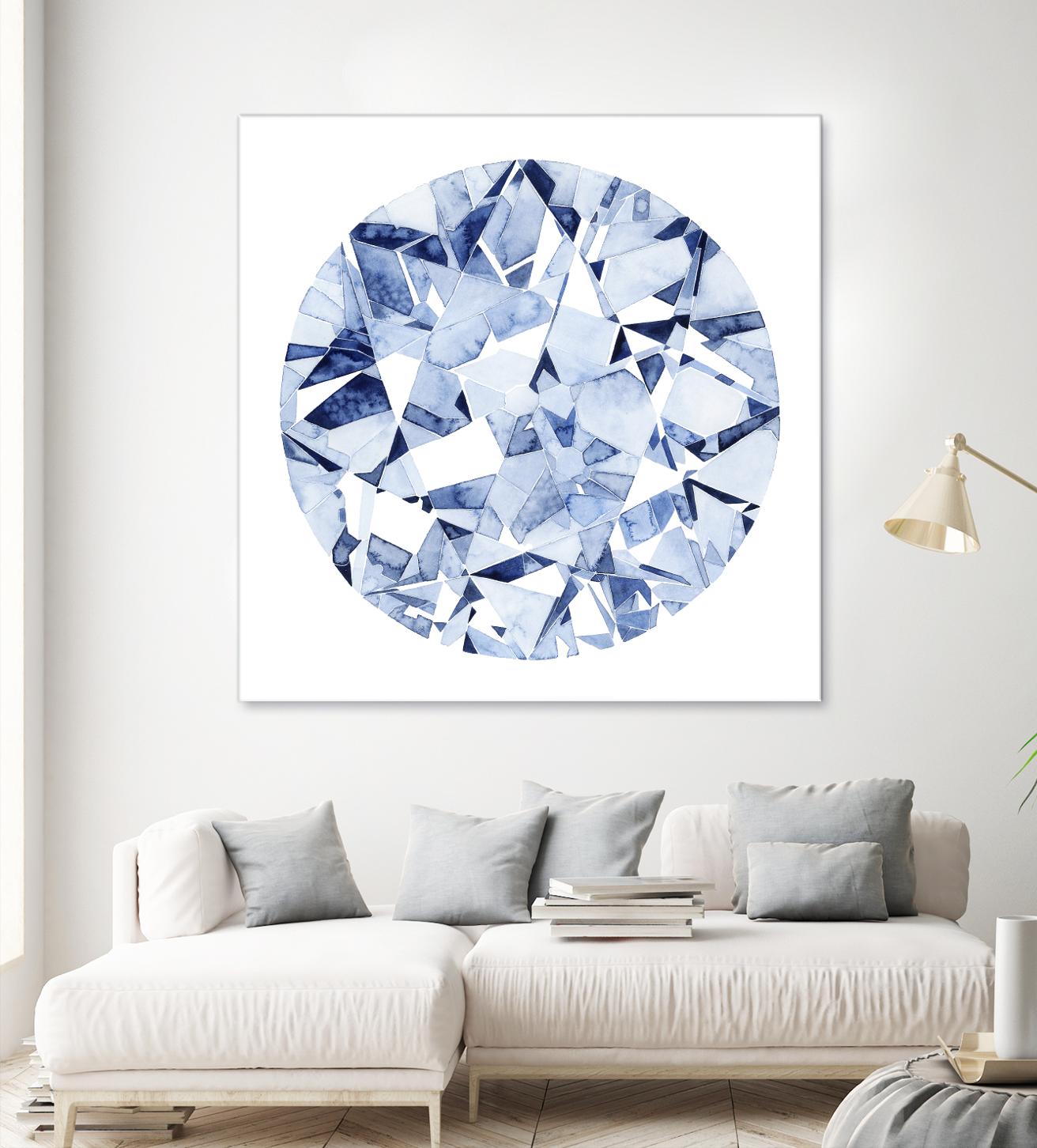 Diamond Drops II by Grace Popp on GIANT ART - blue abstract