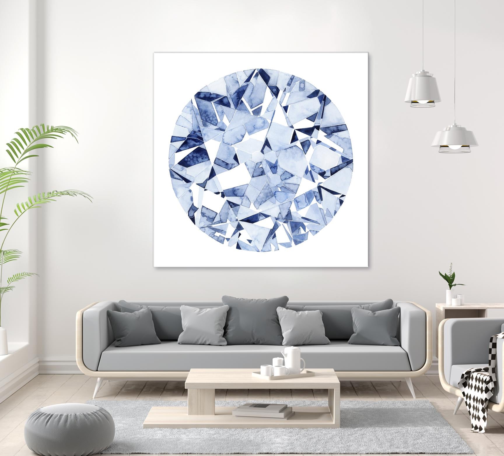 Diamond Drops II by Grace Popp on GIANT ART - blue abstract
