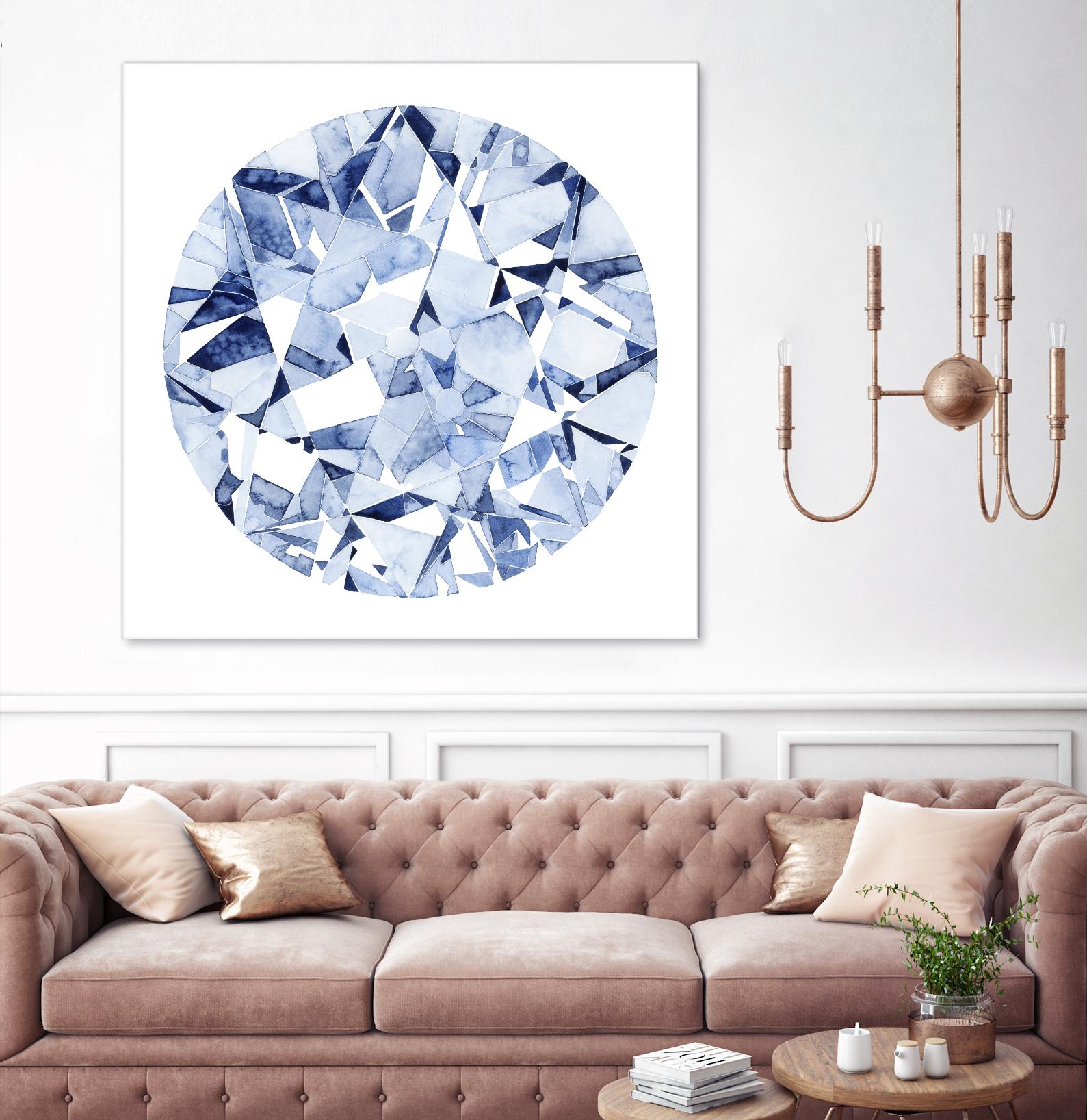 Diamond Drops II by Grace Popp on GIANT ART - blue abstract