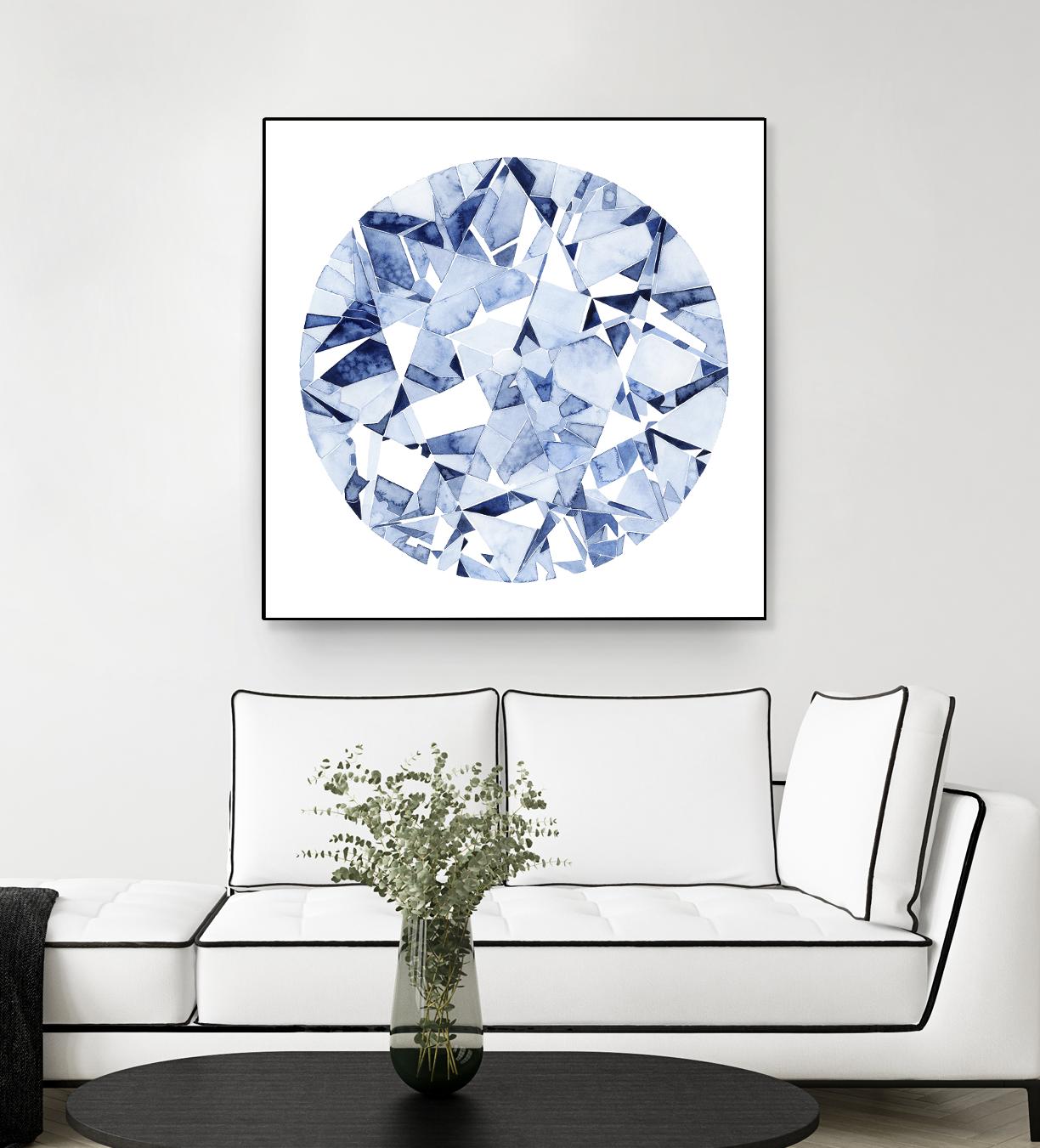 Diamond Drops II by Grace Popp on GIANT ART - blue abstract