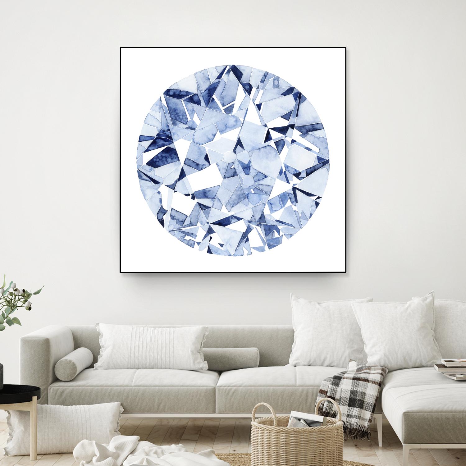 Diamond Drops II by Grace Popp on GIANT ART - blue abstract