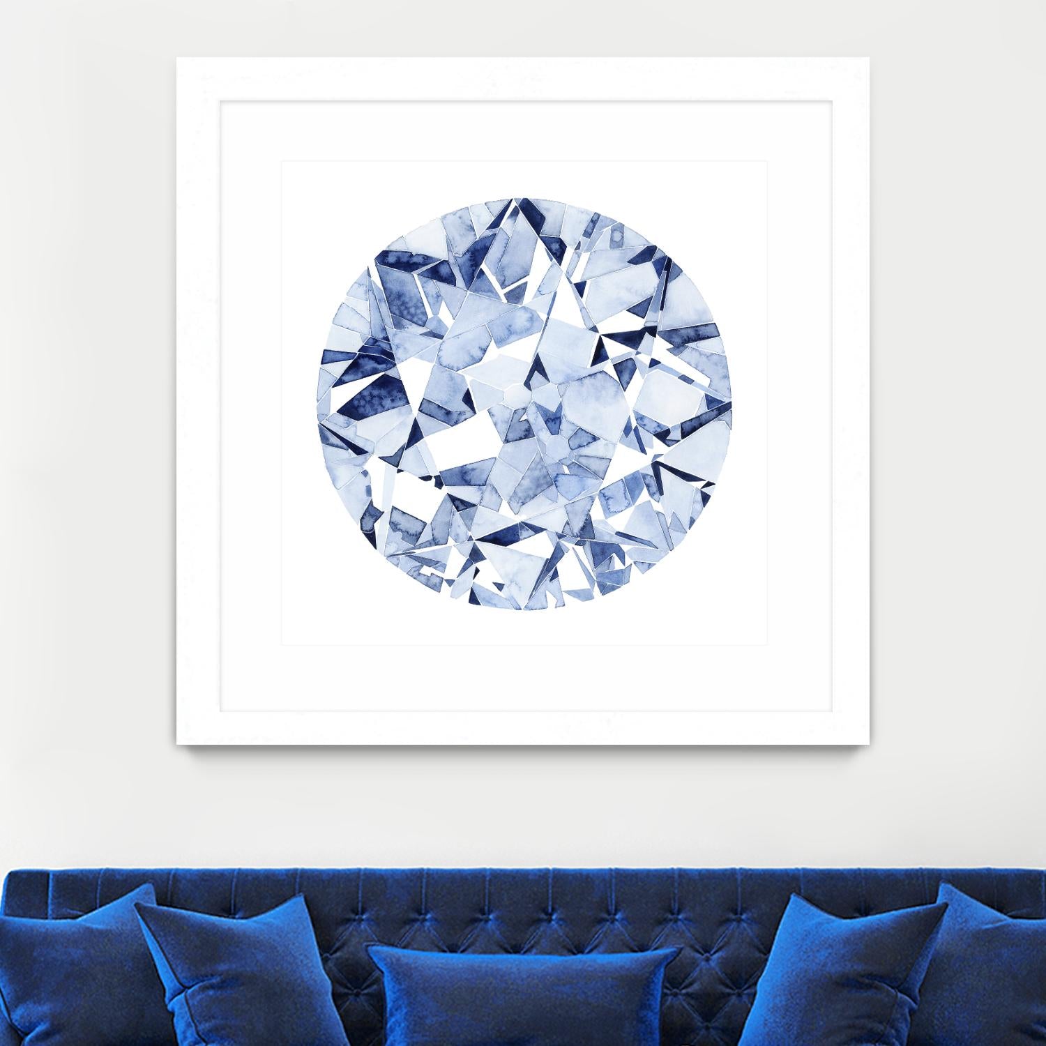 Diamond Drops II by Grace Popp on GIANT ART - blue abstract