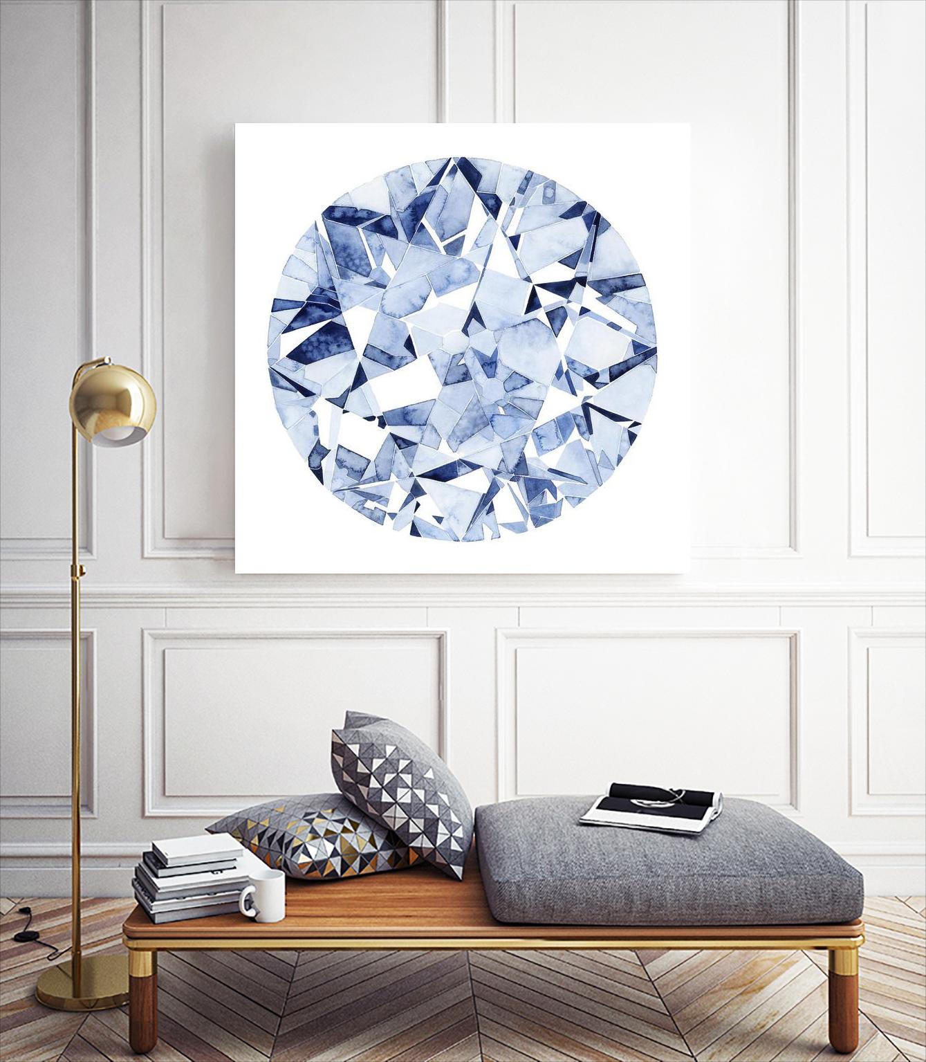 Diamond Drops II by Grace Popp on GIANT ART - blue abstract