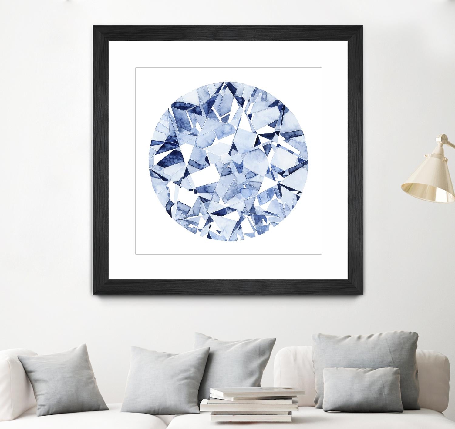 Diamond Drops II by Grace Popp on GIANT ART - blue abstract