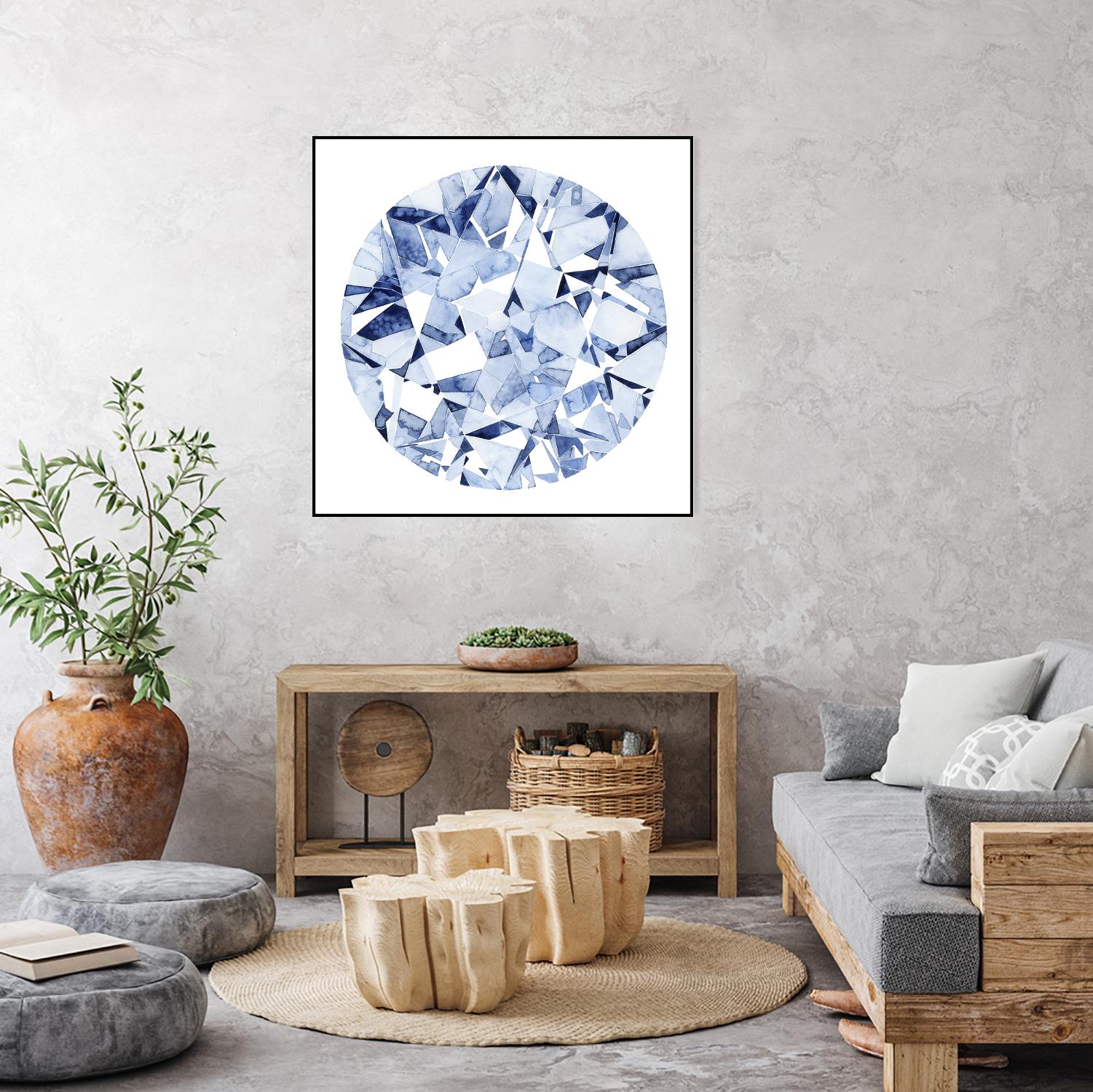 Diamond Drops II by Grace Popp on GIANT ART - blue abstract