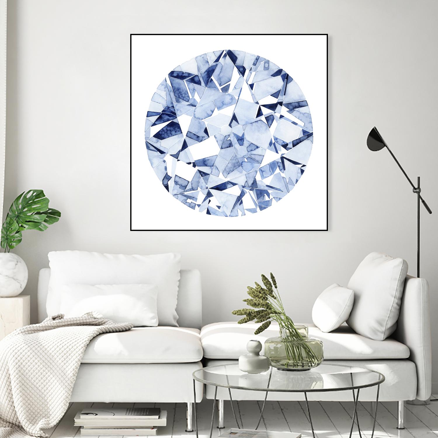 Diamond Drops II by Grace Popp on GIANT ART - blue abstract