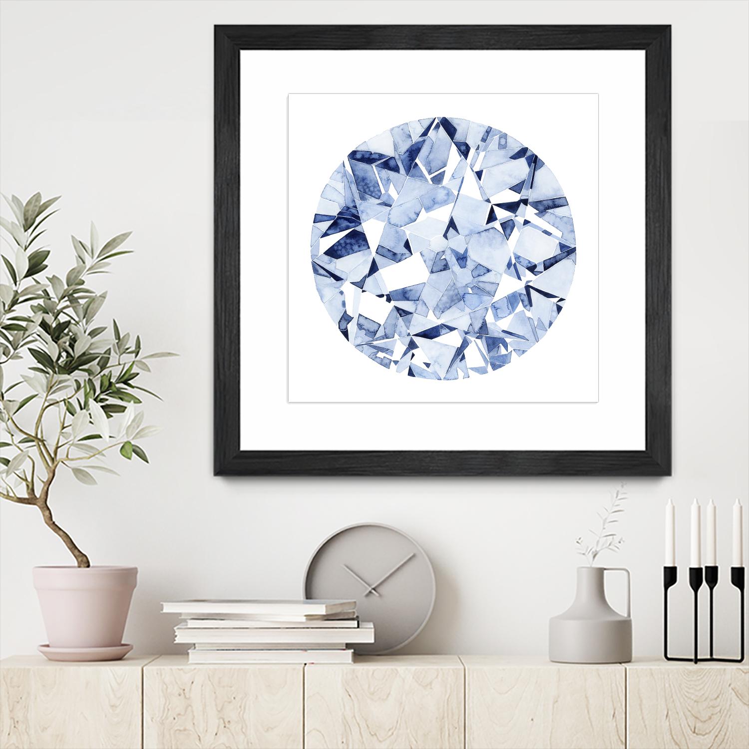 Diamond Drops II by Grace Popp on GIANT ART - blue abstract