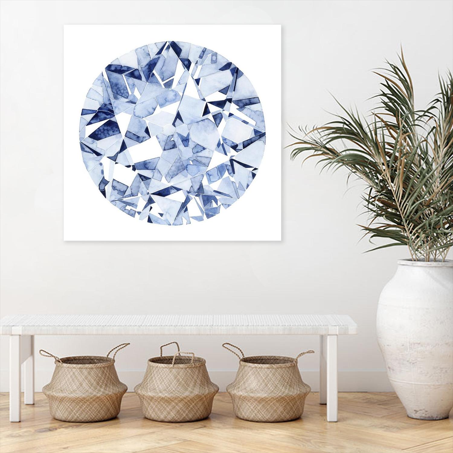 Diamond Drops II by Grace Popp on GIANT ART - blue abstract