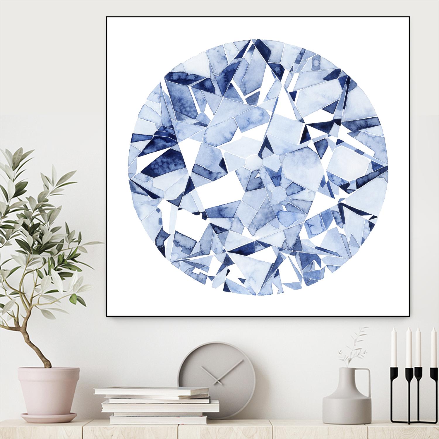 Diamond Drops II by Grace Popp on GIANT ART - blue abstract