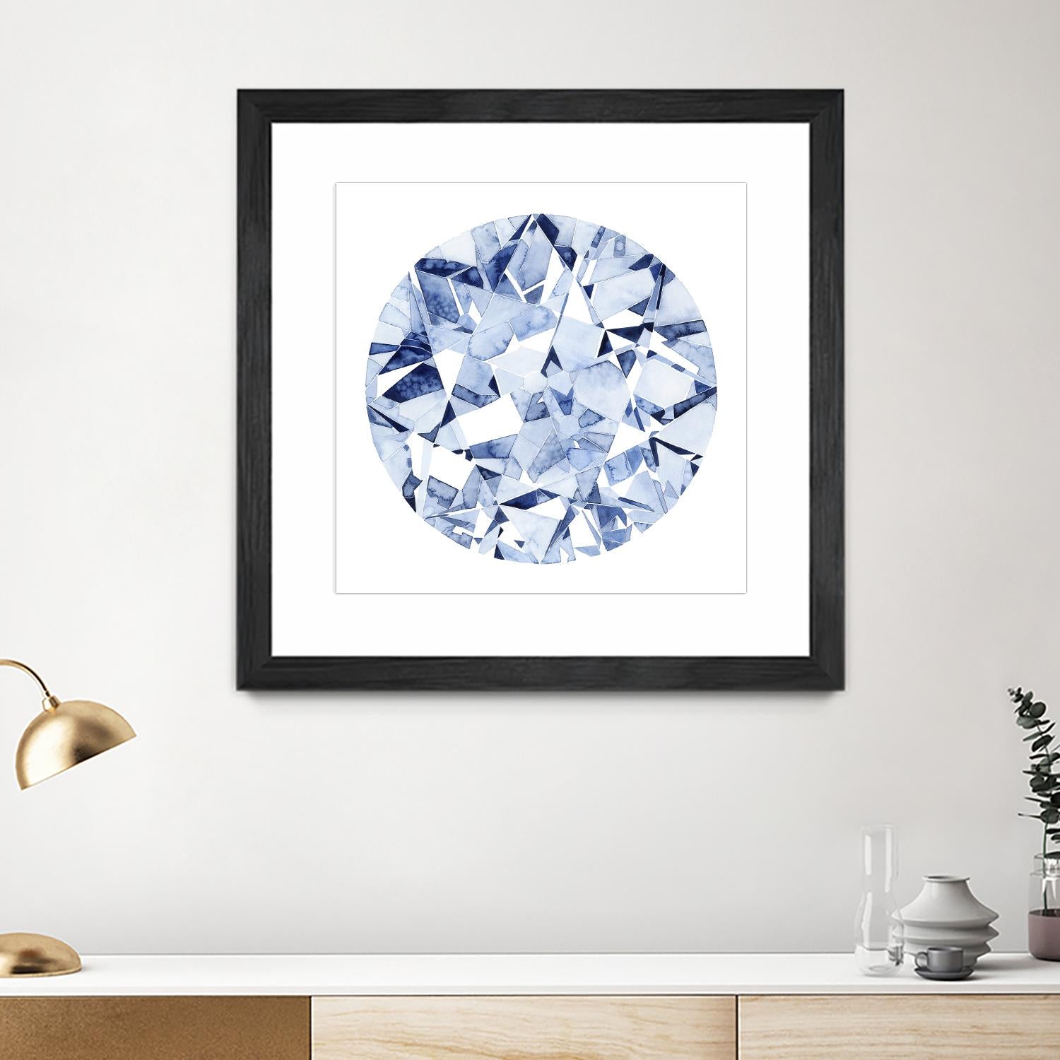 Diamond Drops II by Grace Popp on GIANT ART - blue abstract