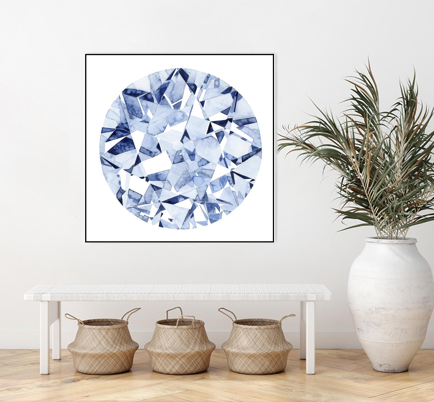 Diamond Drops II by Grace Popp on GIANT ART - blue abstract