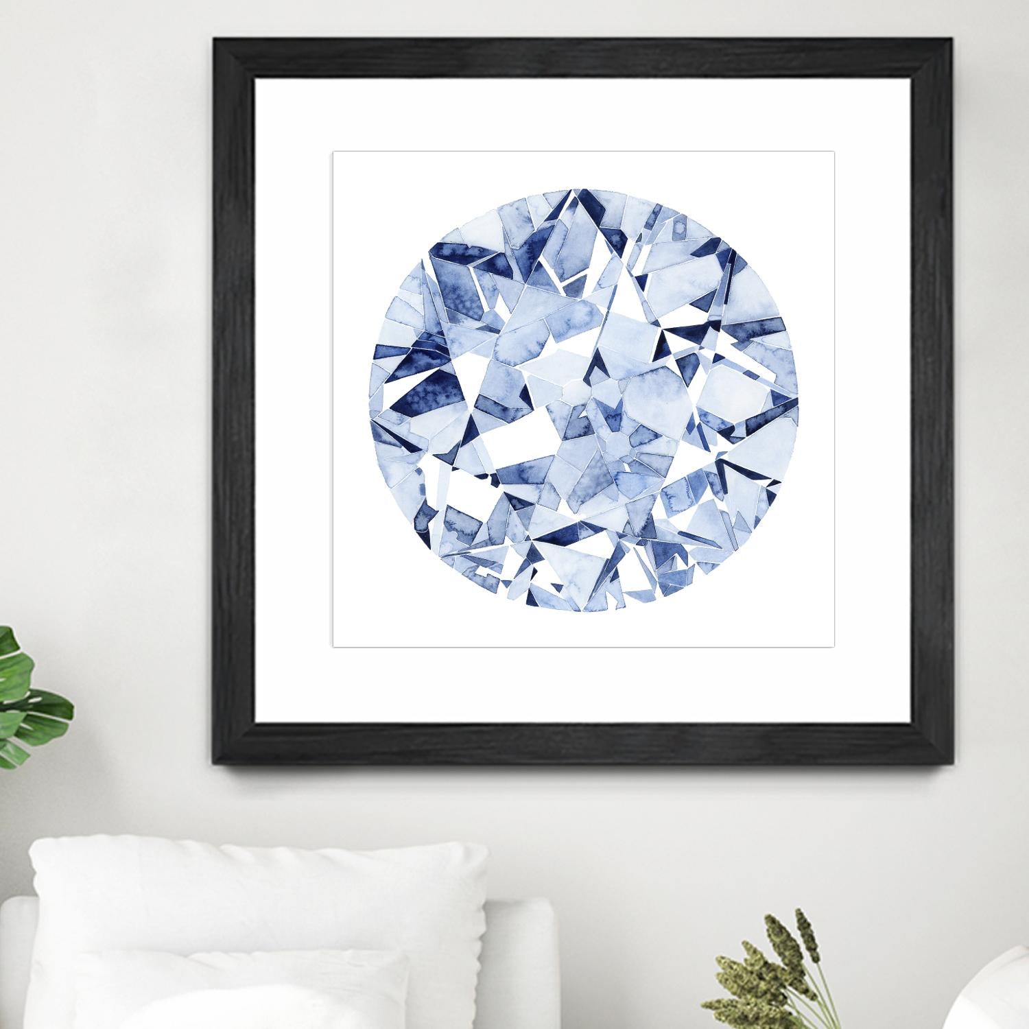 Diamond Drops II by Grace Popp on GIANT ART - blue abstract