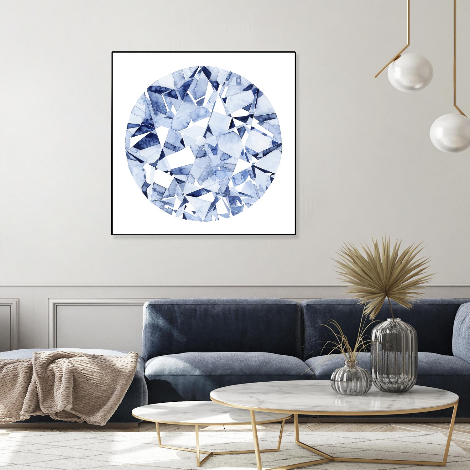 Diamond Drops II by Grace Popp on GIANT ART - blue abstract