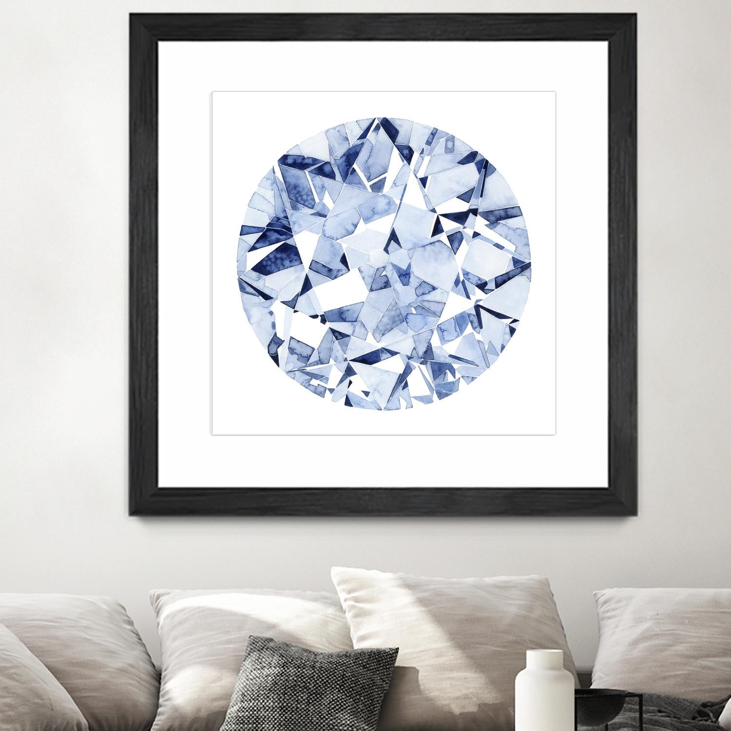 Diamond Drops II by Grace Popp on GIANT ART - blue abstract
