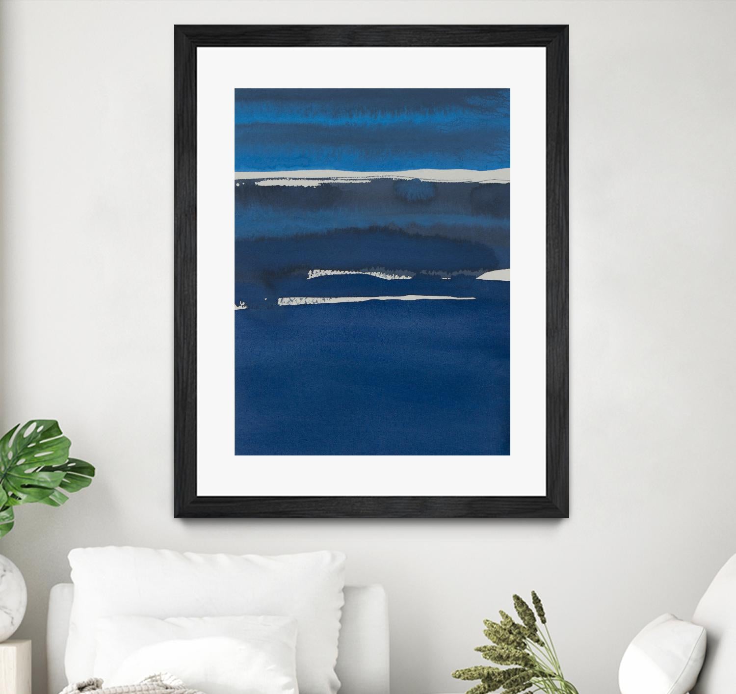 Sapphire Horizon I by Rob Delamater on GIANT ART - blue abstract