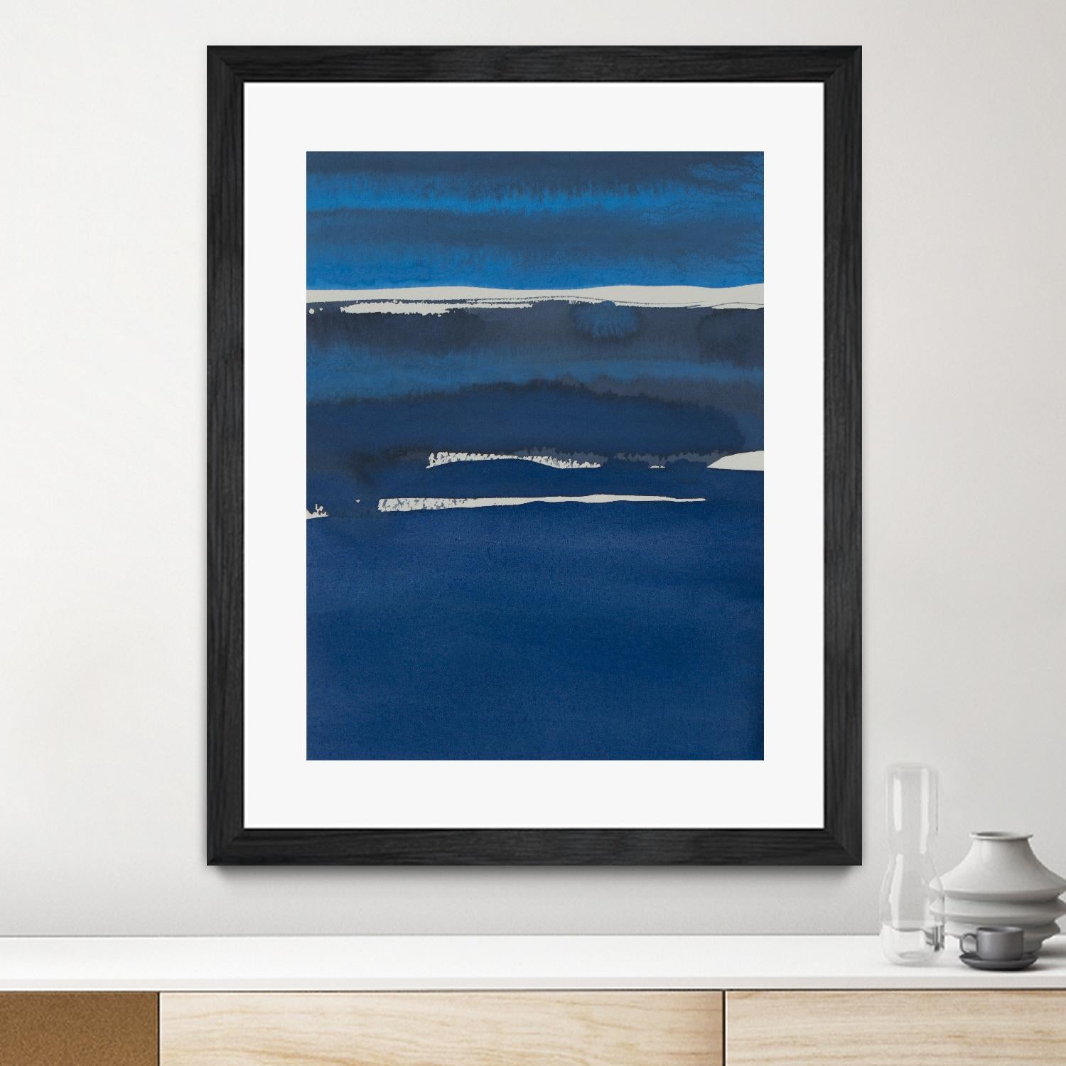 Sapphire Horizon I by Rob Delamater on GIANT ART - blue abstract