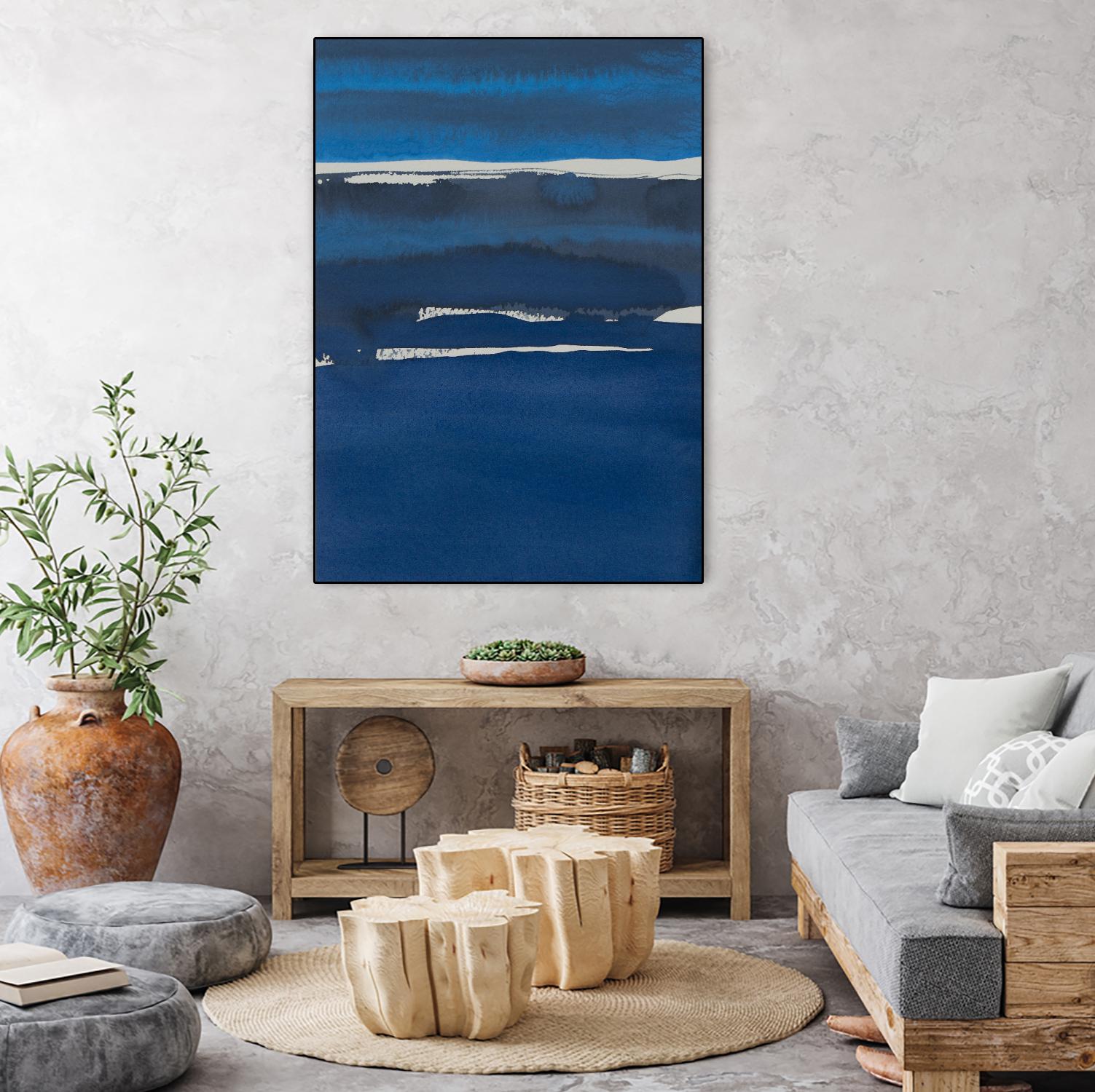 Sapphire Horizon I by Rob Delamater on GIANT ART - blue abstract