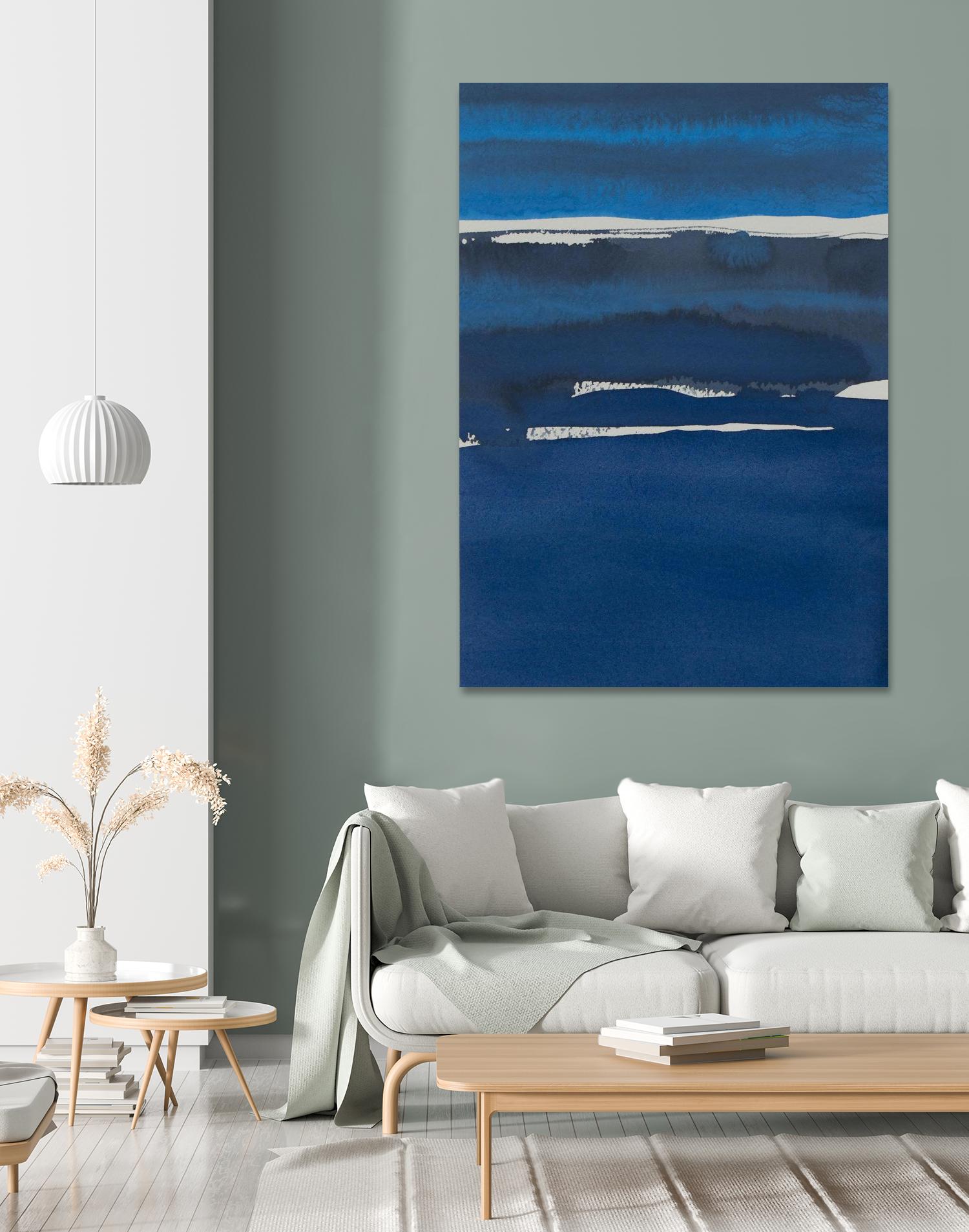 Sapphire Horizon I by Rob Delamater on GIANT ART - blue abstract
