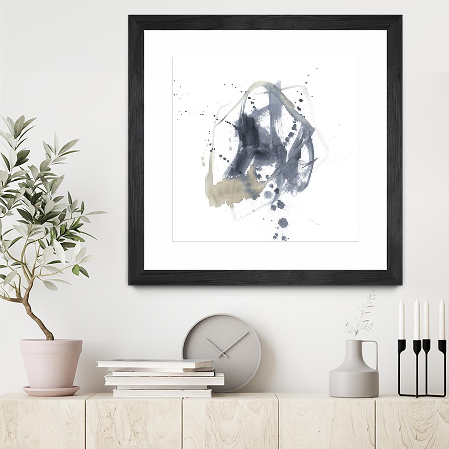 Off Center I by Jennifer Goldberger on GIANT ART - neutral abstract