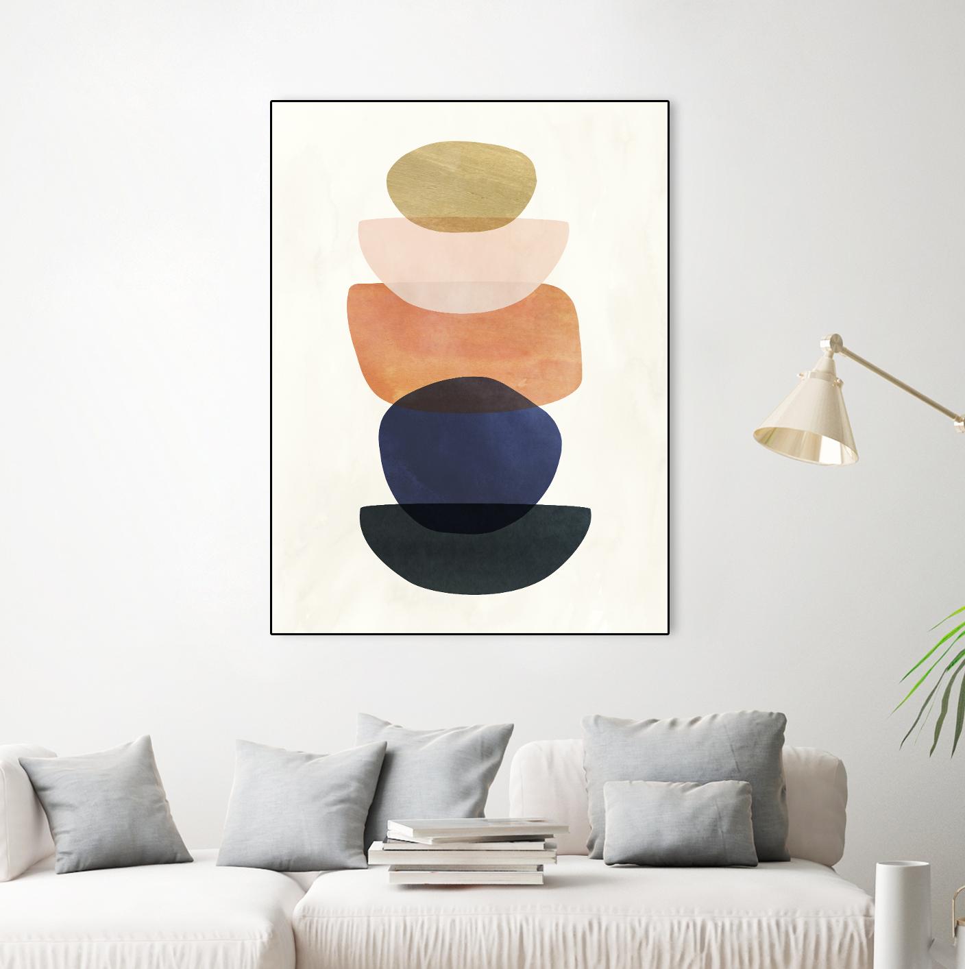 Mod Pods II by Victoria Borges on GIANT ART - blue abstract