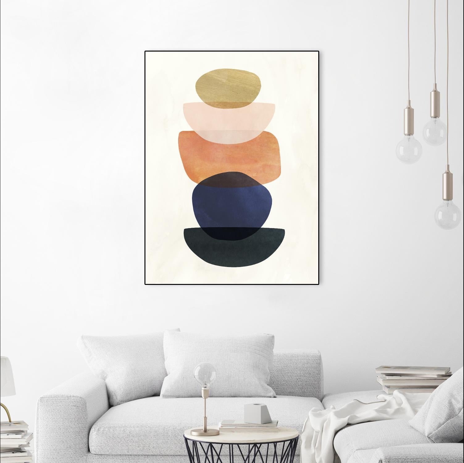 Mod Pods II by Victoria Borges on GIANT ART - blue abstract