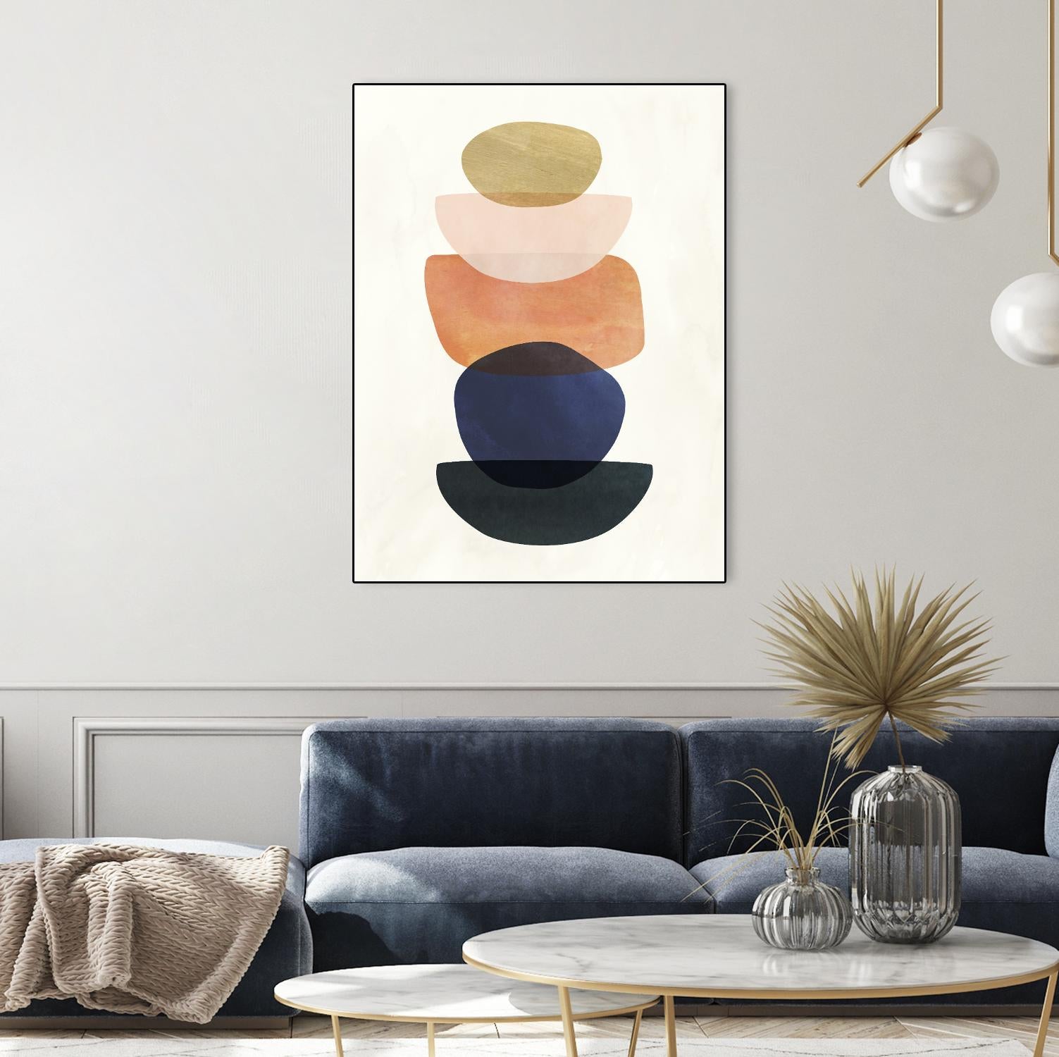 Mod Pods II by Victoria Borges on GIANT ART - blue abstract