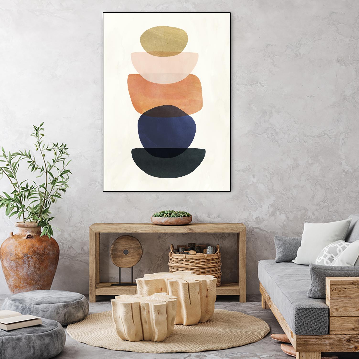 Mod Pods II by Victoria Borges on GIANT ART - blue abstract