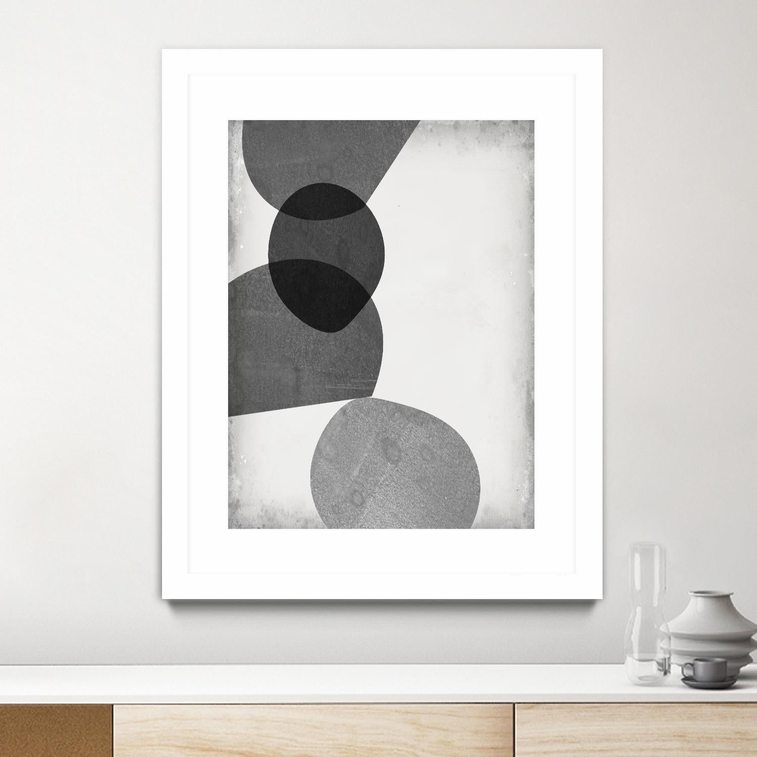 Grey Shapes II by Jennifer Goldberger on GIANT ART - neutral abstract