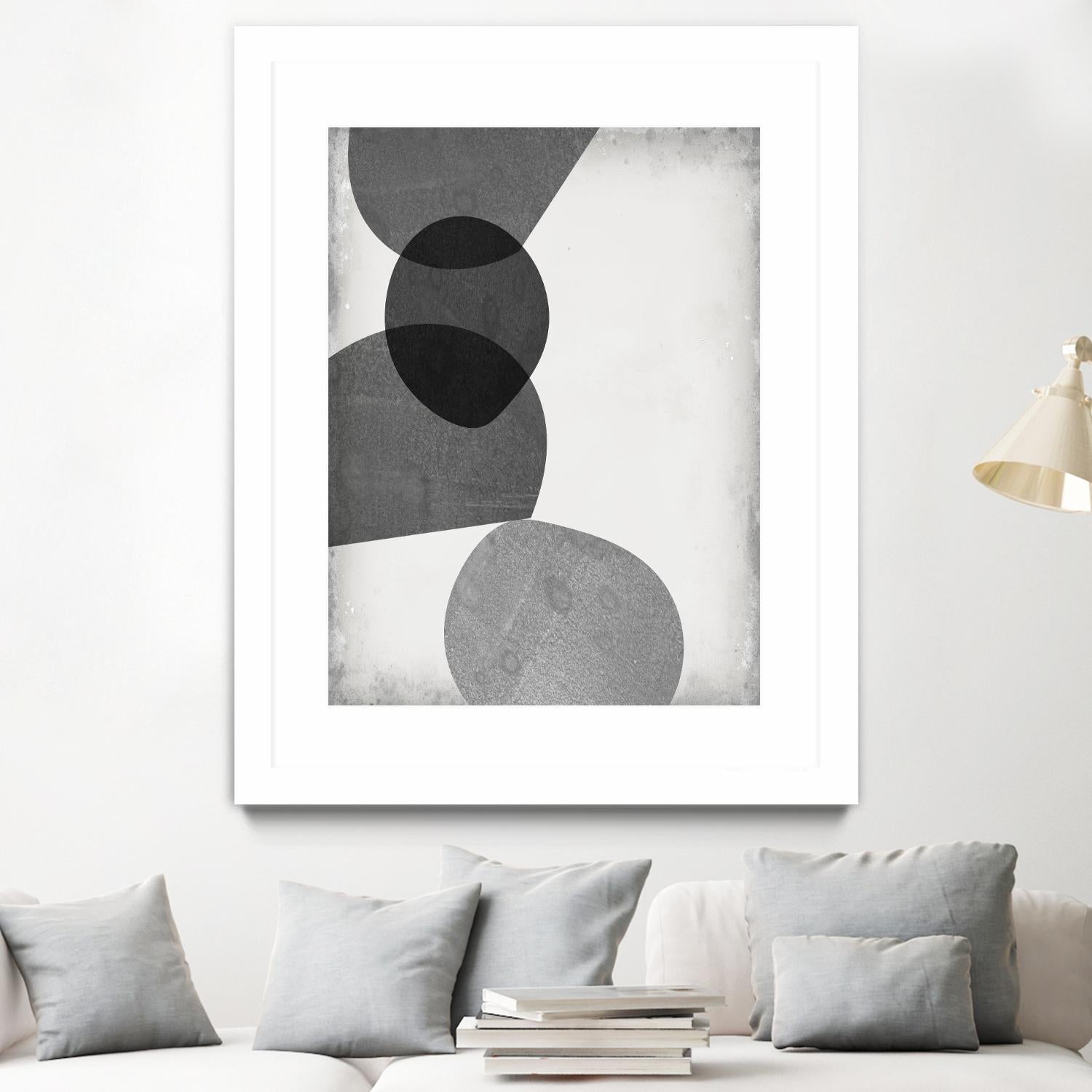Grey Shapes II by Jennifer Goldberger on GIANT ART - neutral abstract