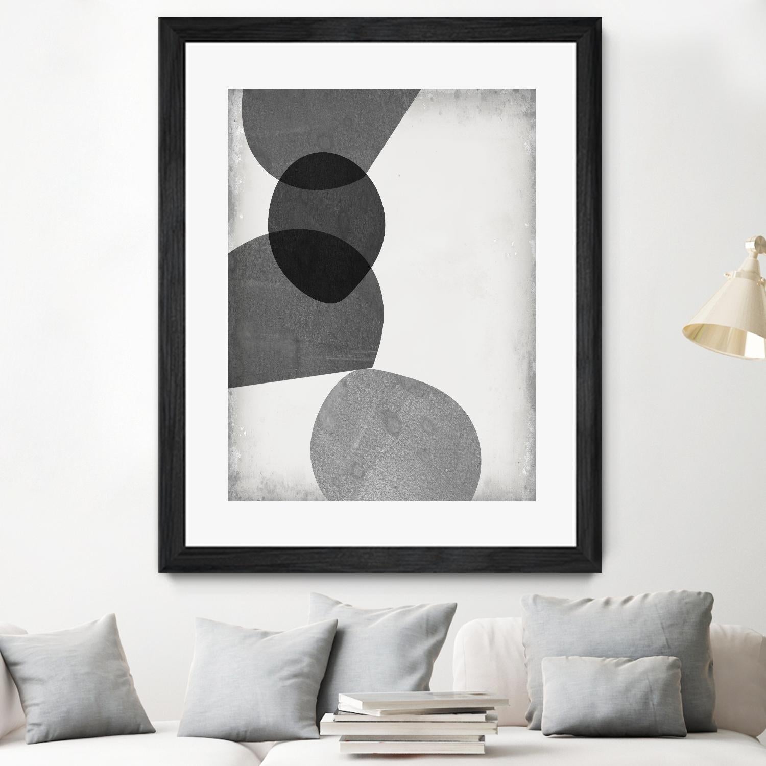 Grey Shapes II by Jennifer Goldberger on GIANT ART - neutral abstract