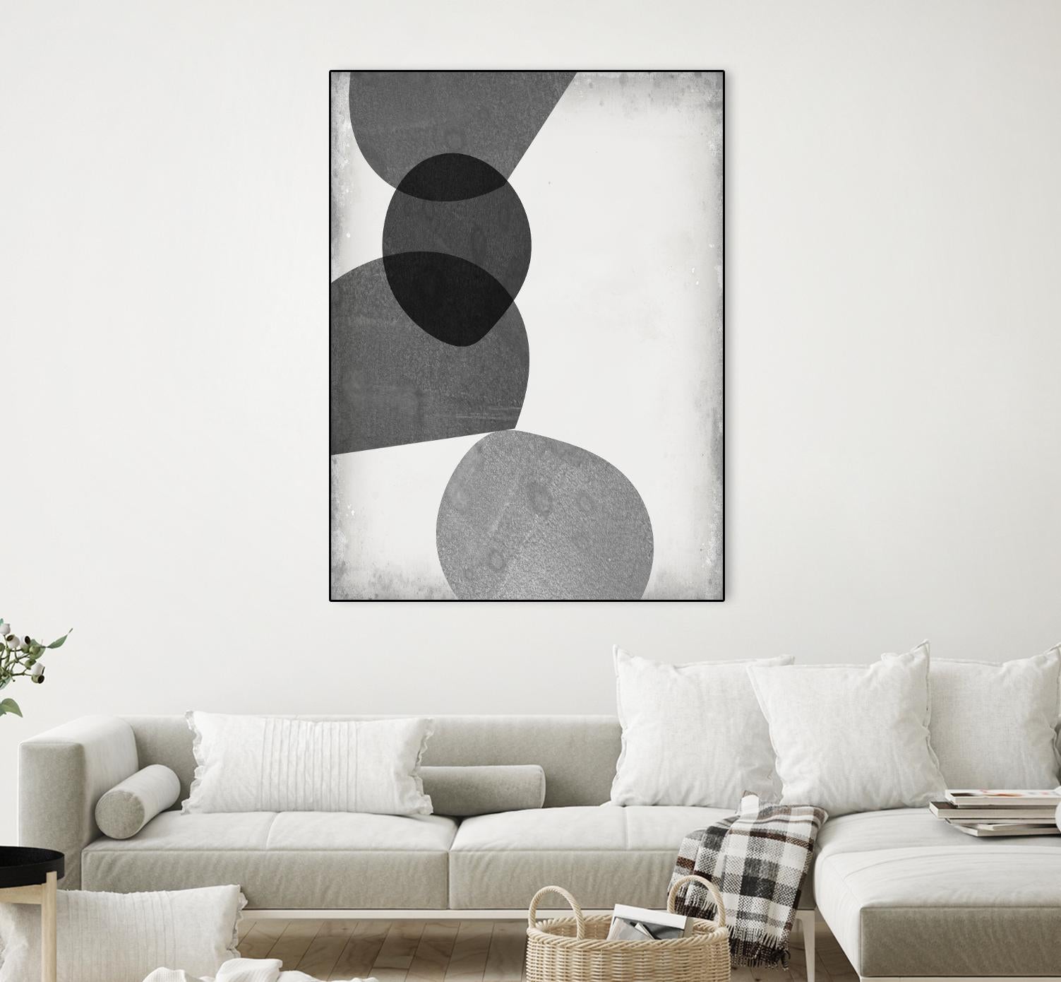 Grey Shapes II by Jennifer Goldberger on GIANT ART - neutral abstract