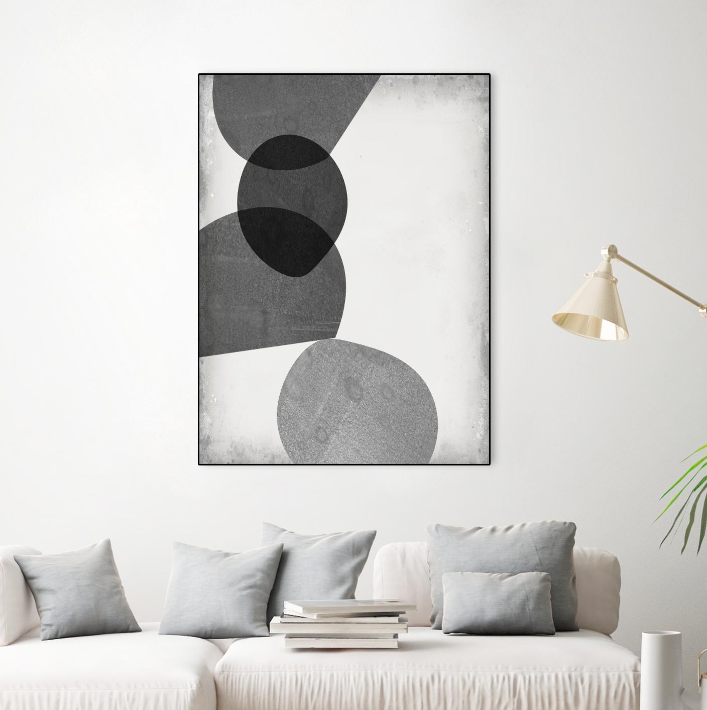 Grey Shapes II by Jennifer Goldberger on GIANT ART - neutral abstract