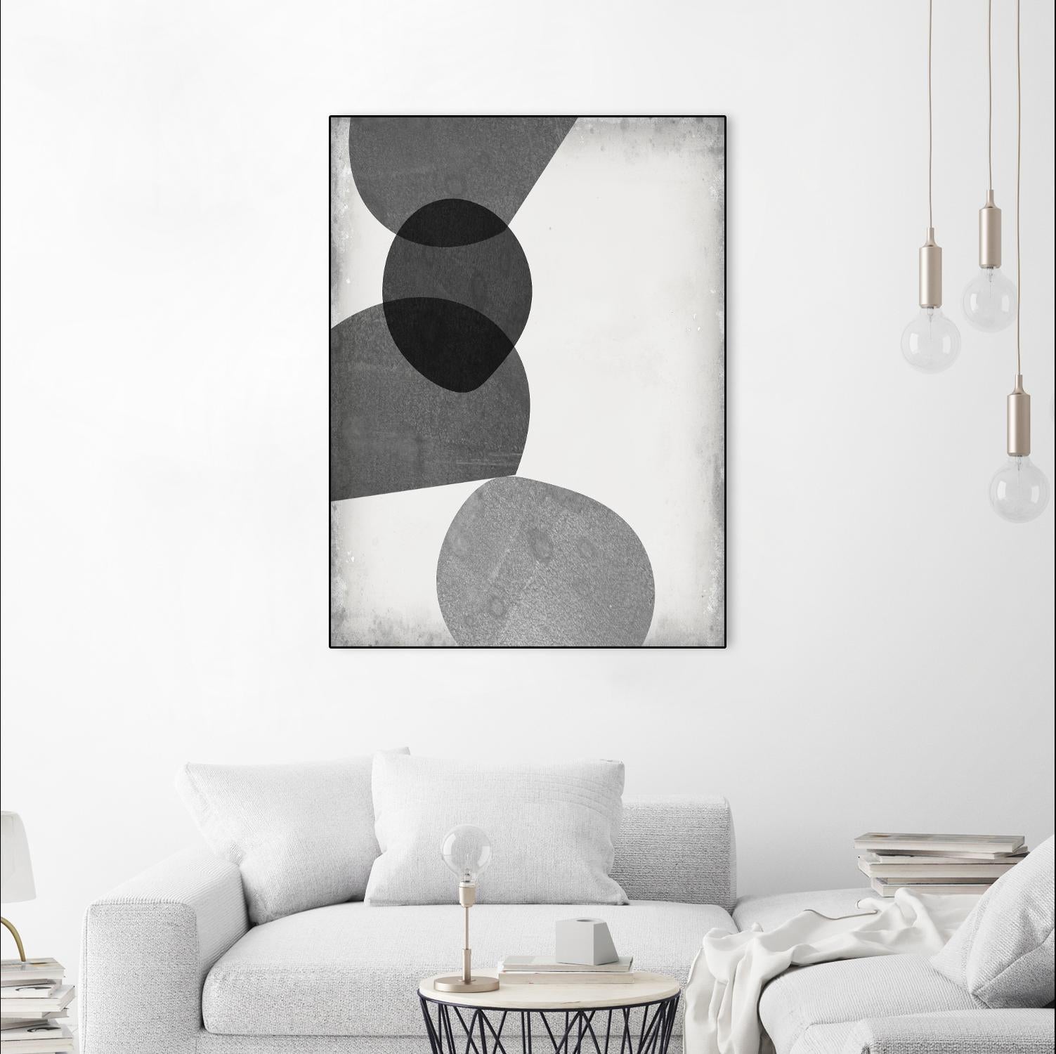 Grey Shapes II by Jennifer Goldberger on GIANT ART - neutral abstract