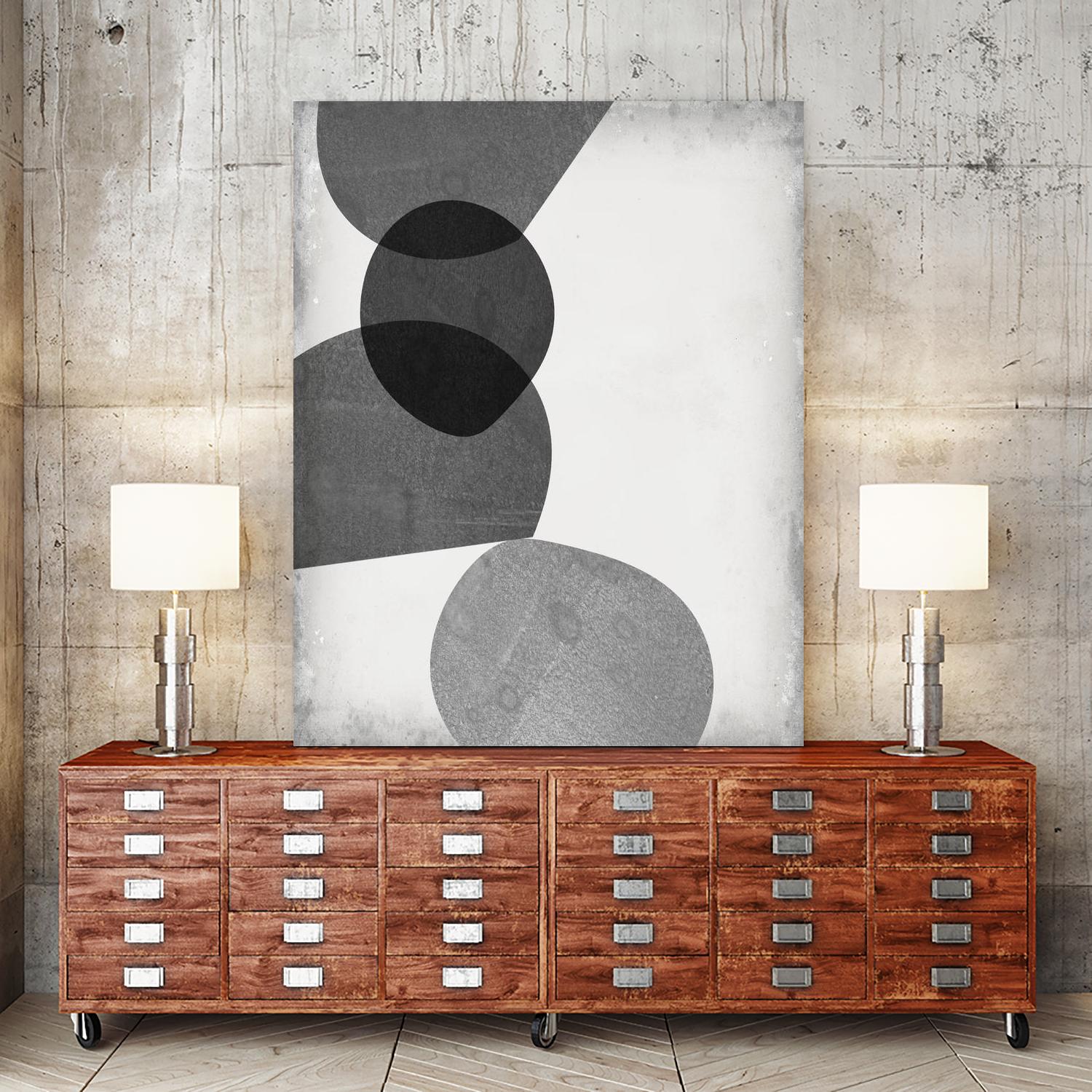 Grey Shapes II by Jennifer Goldberger on GIANT ART - neutral abstract