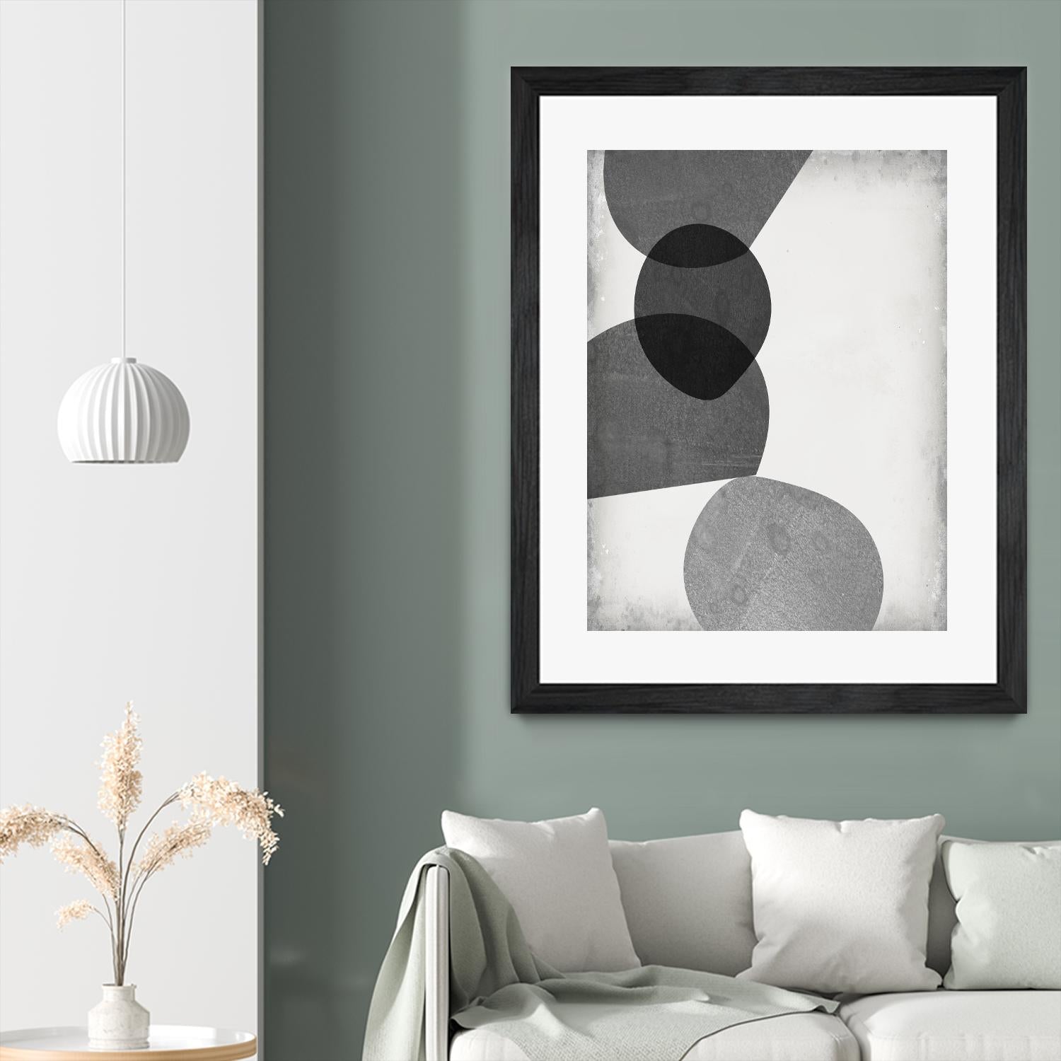 Grey Shapes II by Jennifer Goldberger on GIANT ART - neutral abstract
