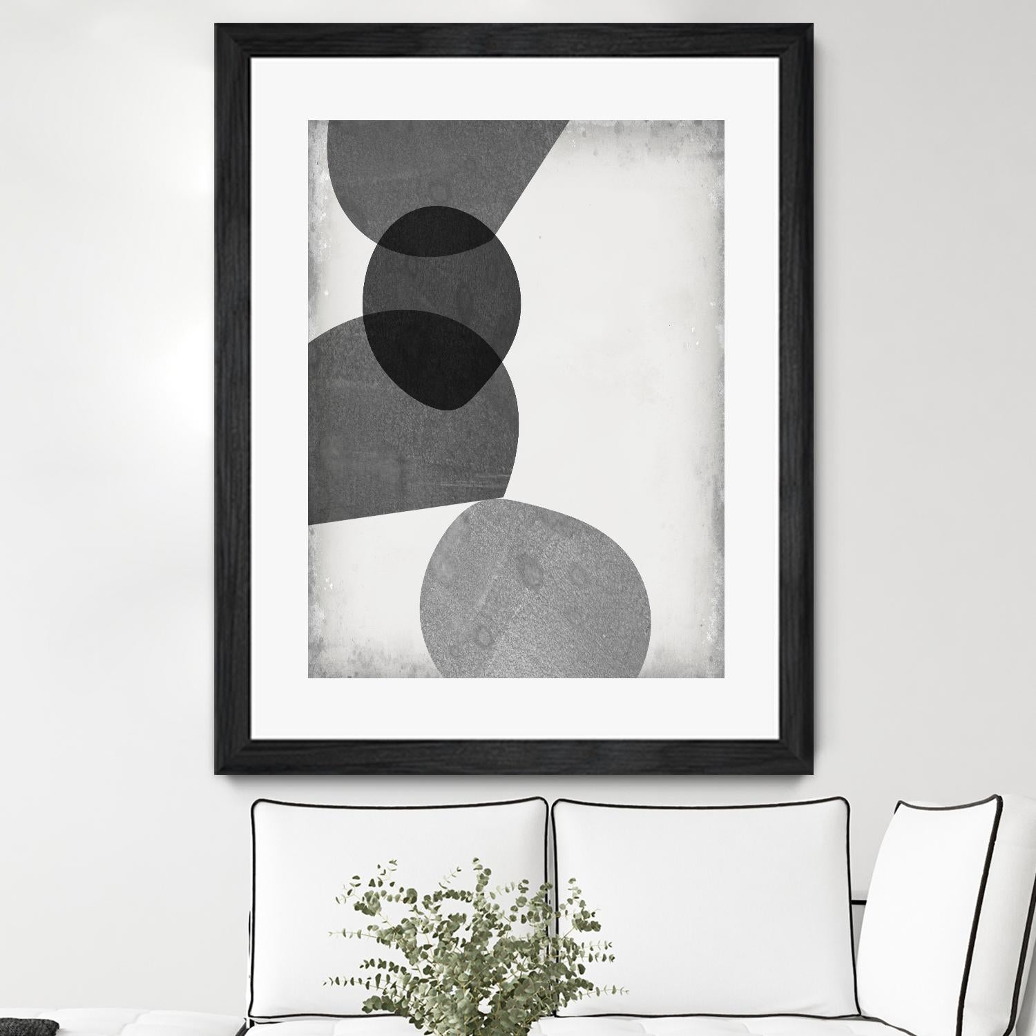 Grey Shapes II by Jennifer Goldberger on GIANT ART - neutral abstract