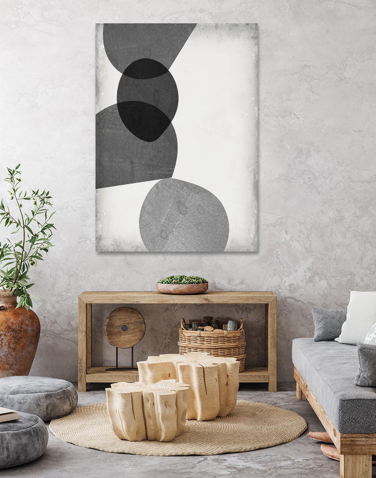 Grey Shapes II by Jennifer Goldberger on GIANT ART - neutral abstract