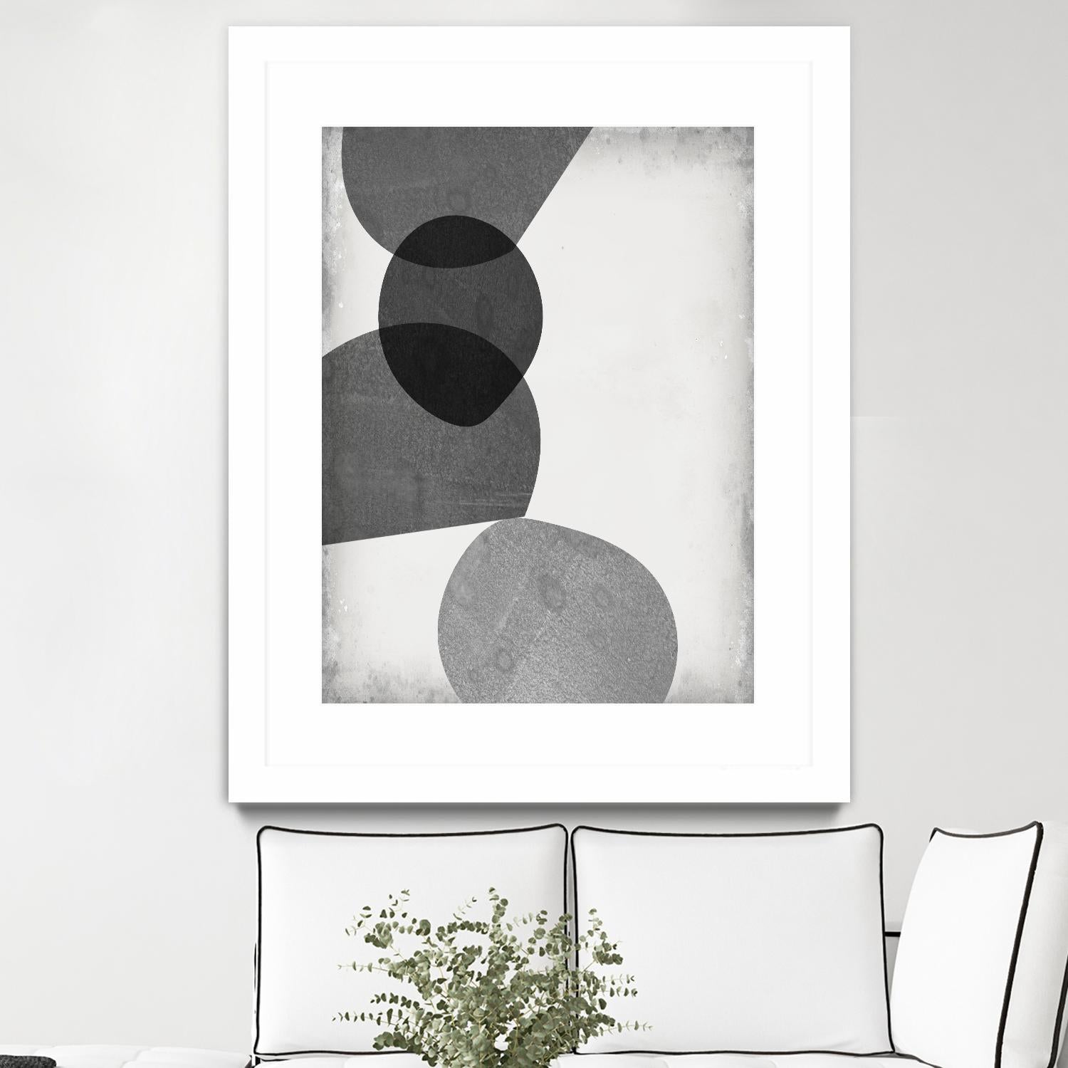 Grey Shapes II by Jennifer Goldberger on GIANT ART - neutral abstract