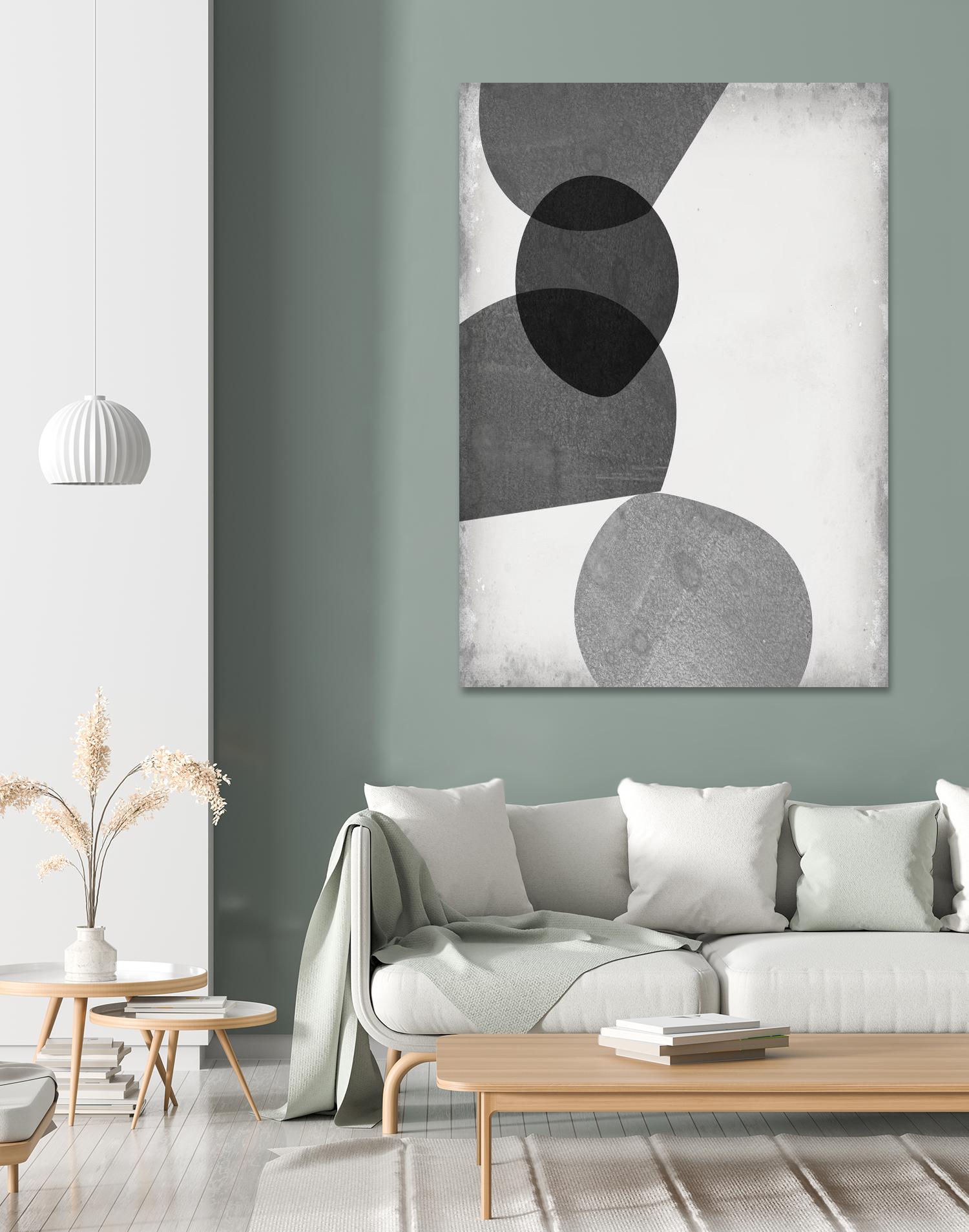 Grey Shapes II by Jennifer Goldberger on GIANT ART - neutral abstract