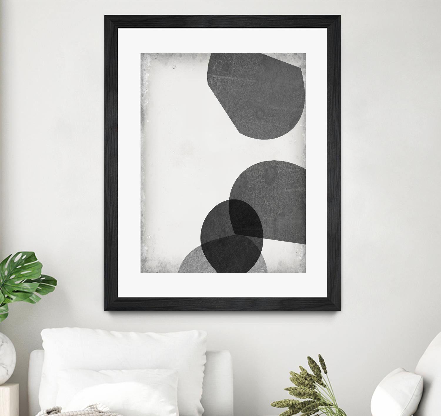 Grey Shapes III by Jennifer Goldberger on GIANT ART - neutral abstract