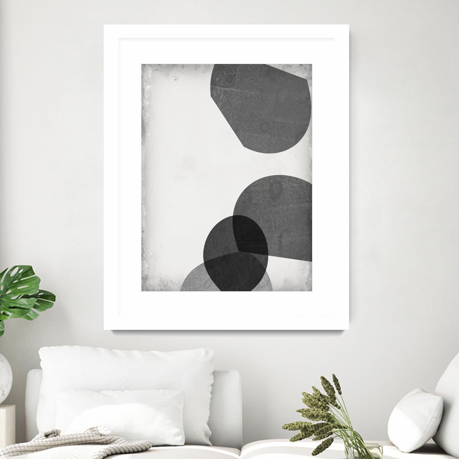 Grey Shapes III by Jennifer Goldberger on GIANT ART - neutral abstract