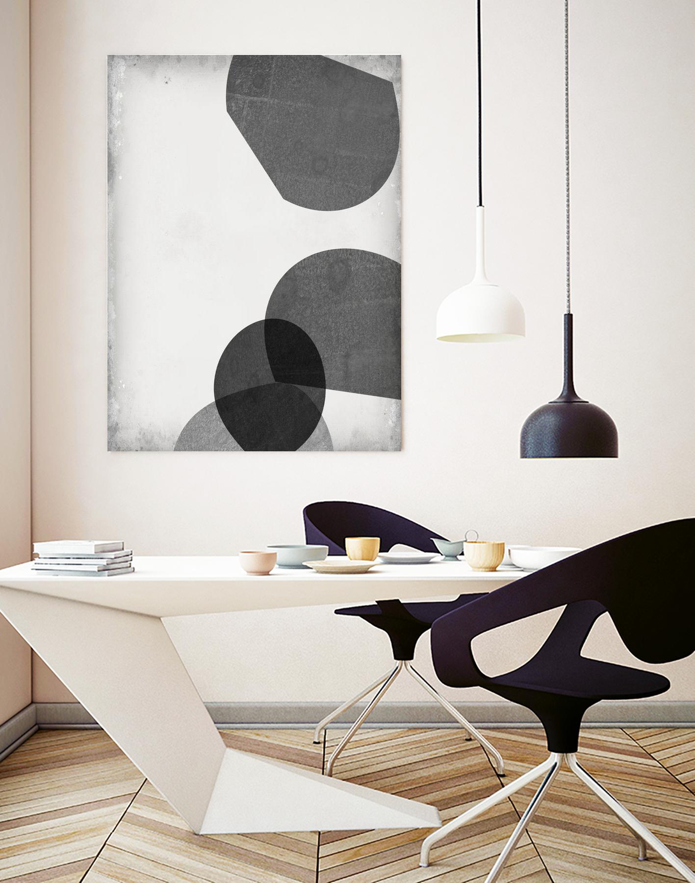 Grey Shapes III by Jennifer Goldberger on GIANT ART - neutral abstract