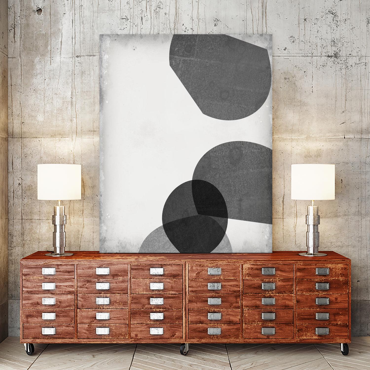 Grey Shapes III by Jennifer Goldberger on GIANT ART - neutral abstract