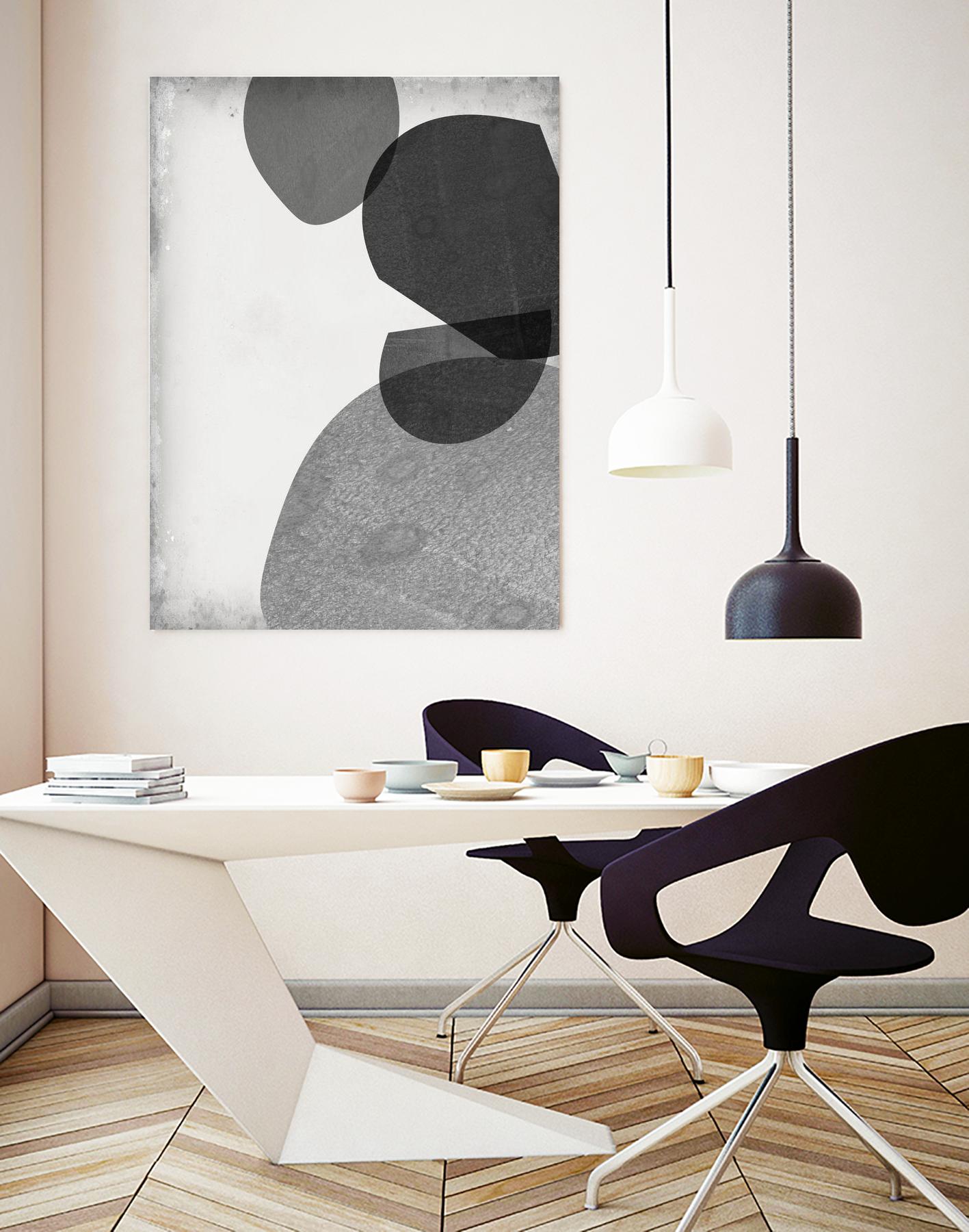 Grey Shapes IV by Jennifer Goldberger on GIANT ART - neutral abstract